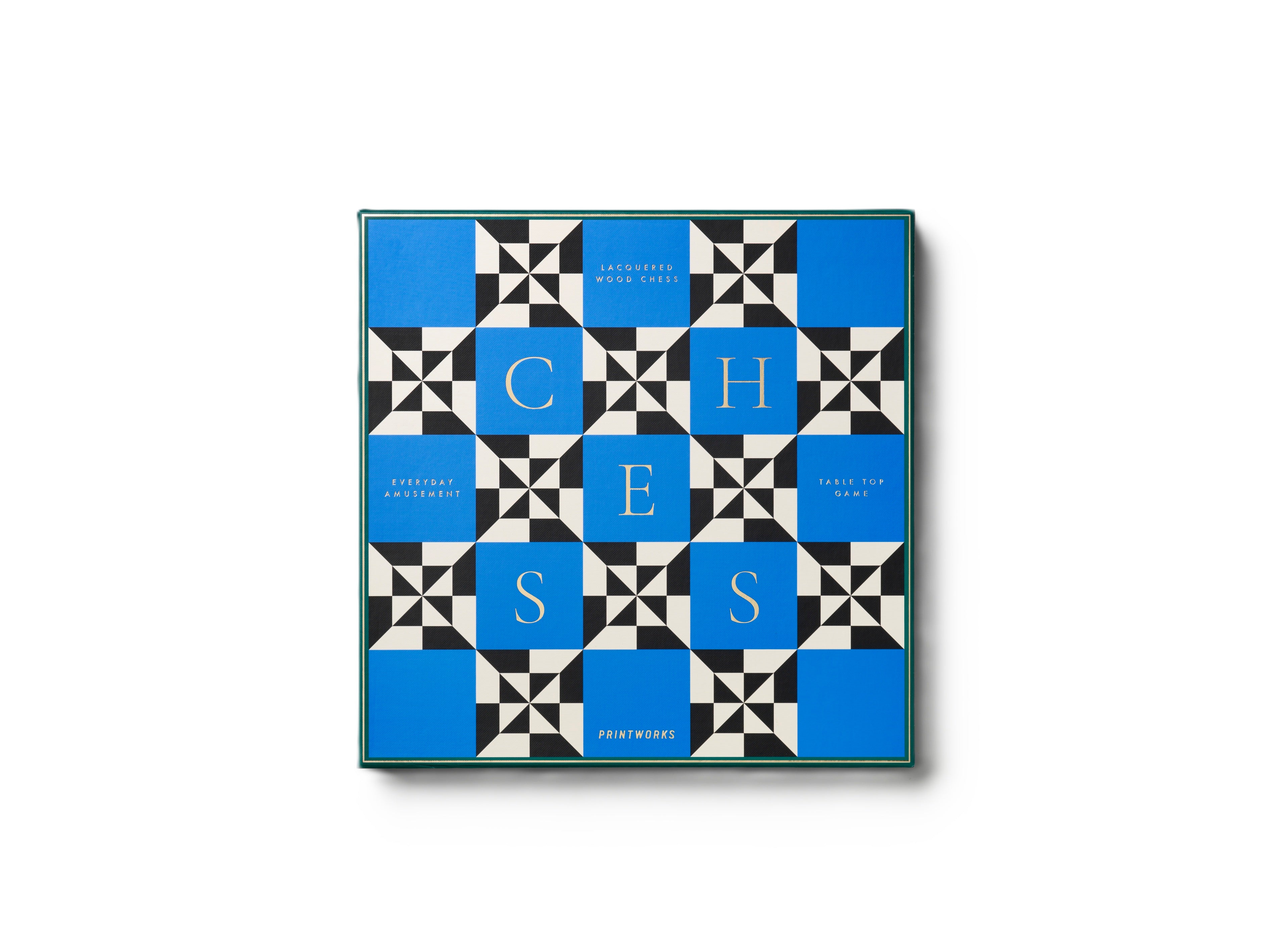 LACQUERED CHESS POSEIDON schaakset blauw