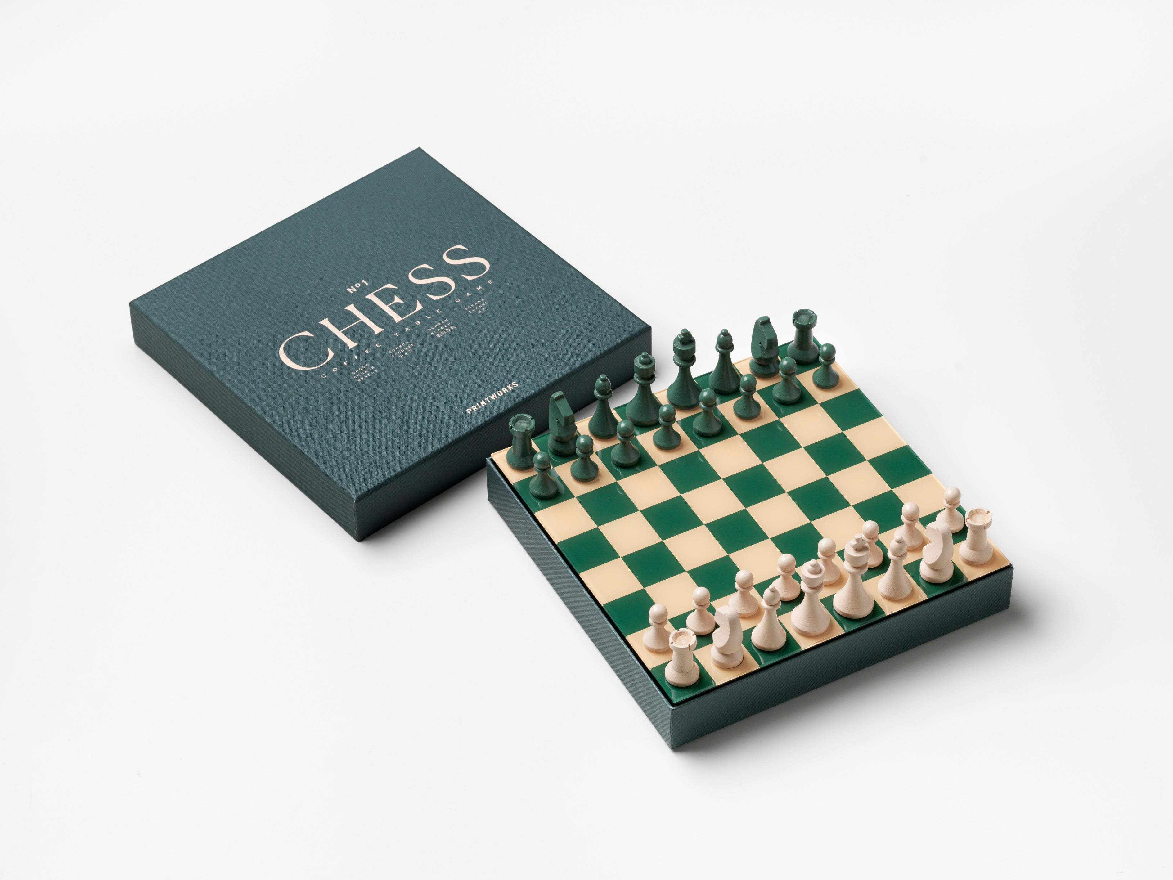 Zestaw do gry w szachy CHESS CLASSIC zielony – drewno, Printworks