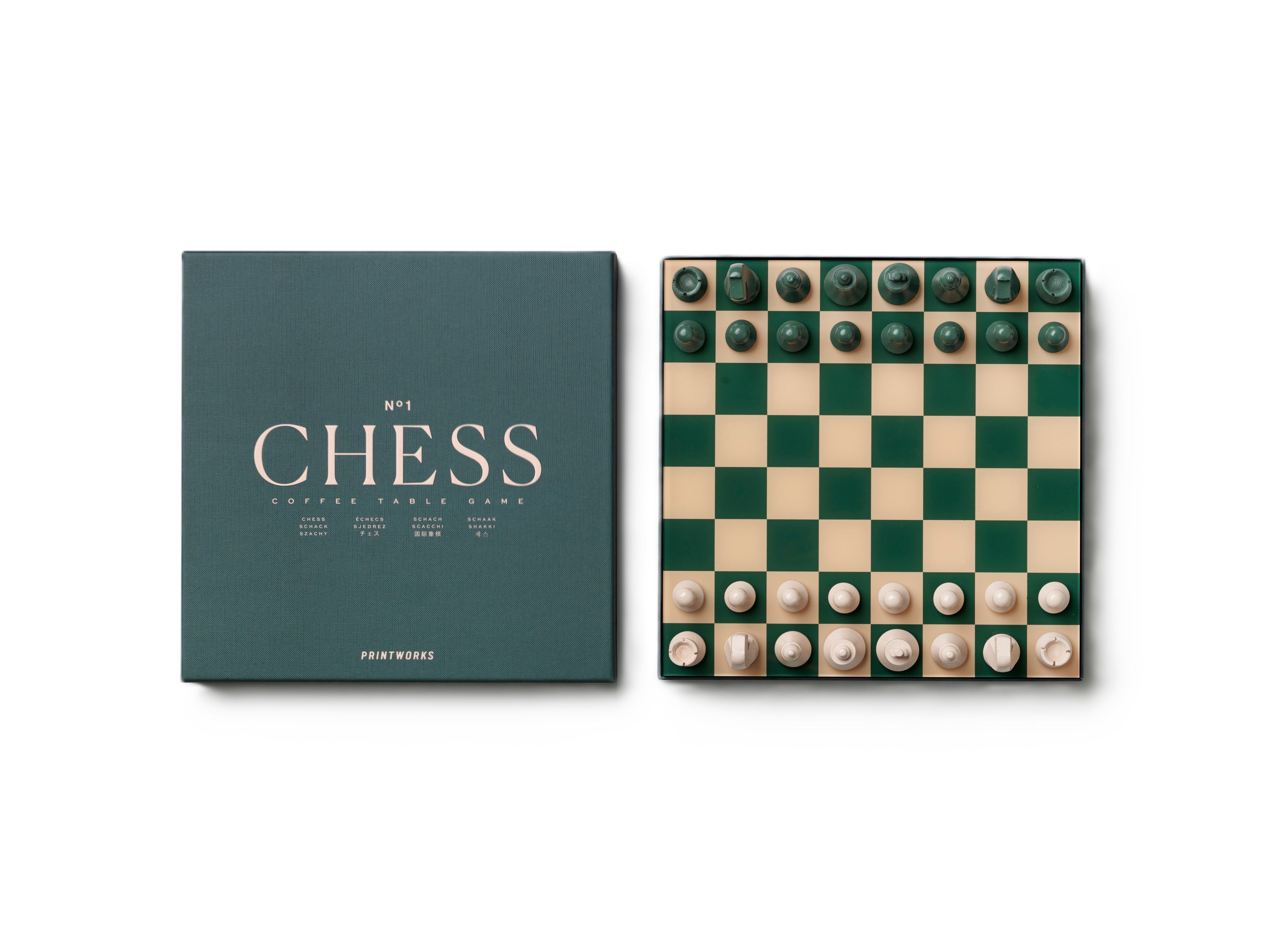 Zestaw do gry w szachy CHESS CLASSIC zielony – drewno, Printworks