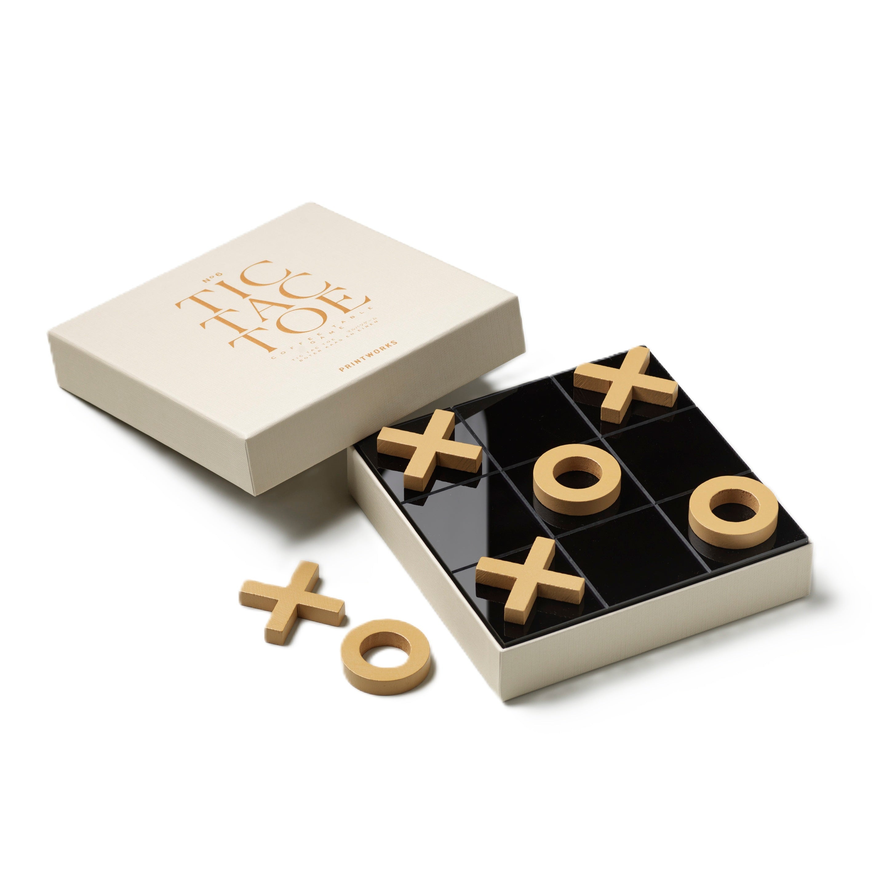 TIC TAC TOE Kegelspiel beige mit Schwarz