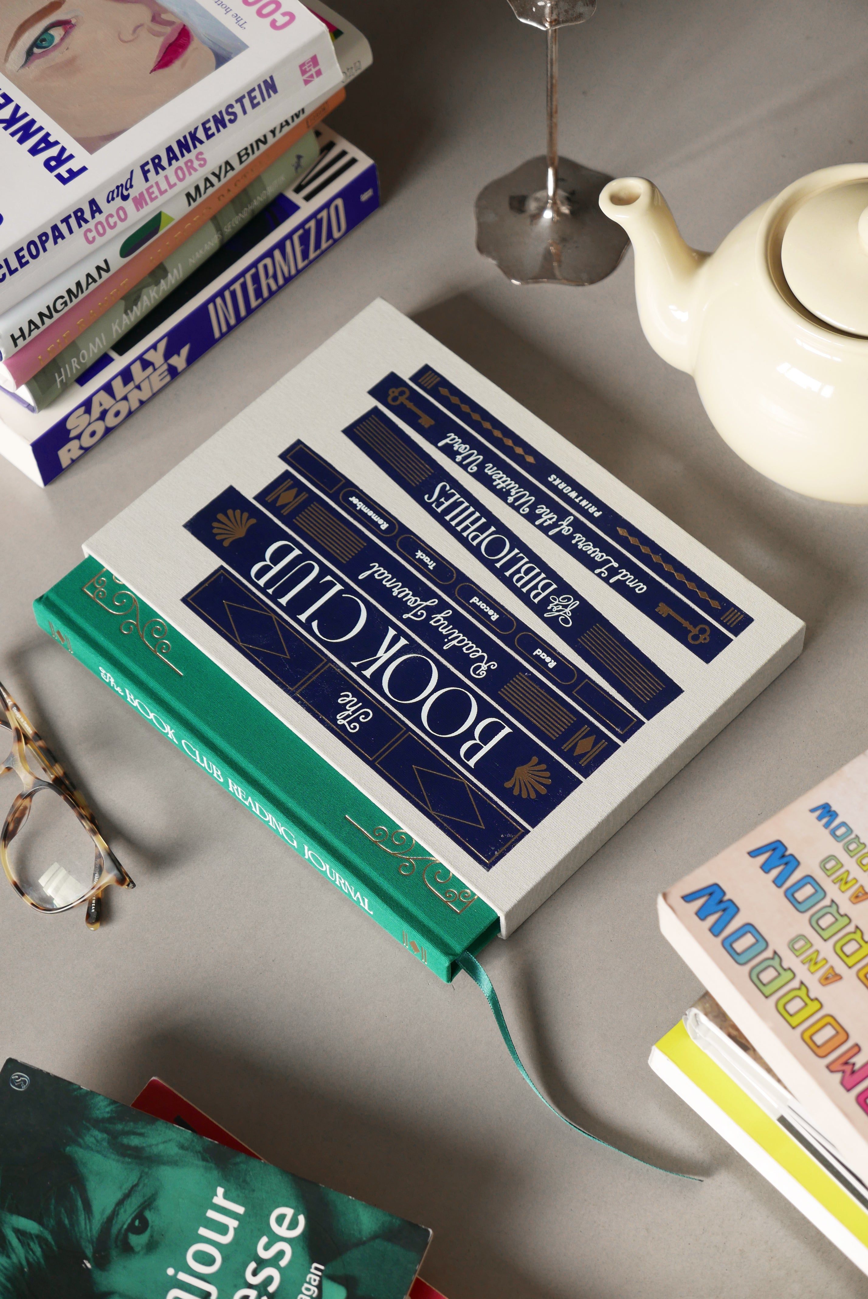 Lezen Dagboek THE BOOK CLUB grijs met groen