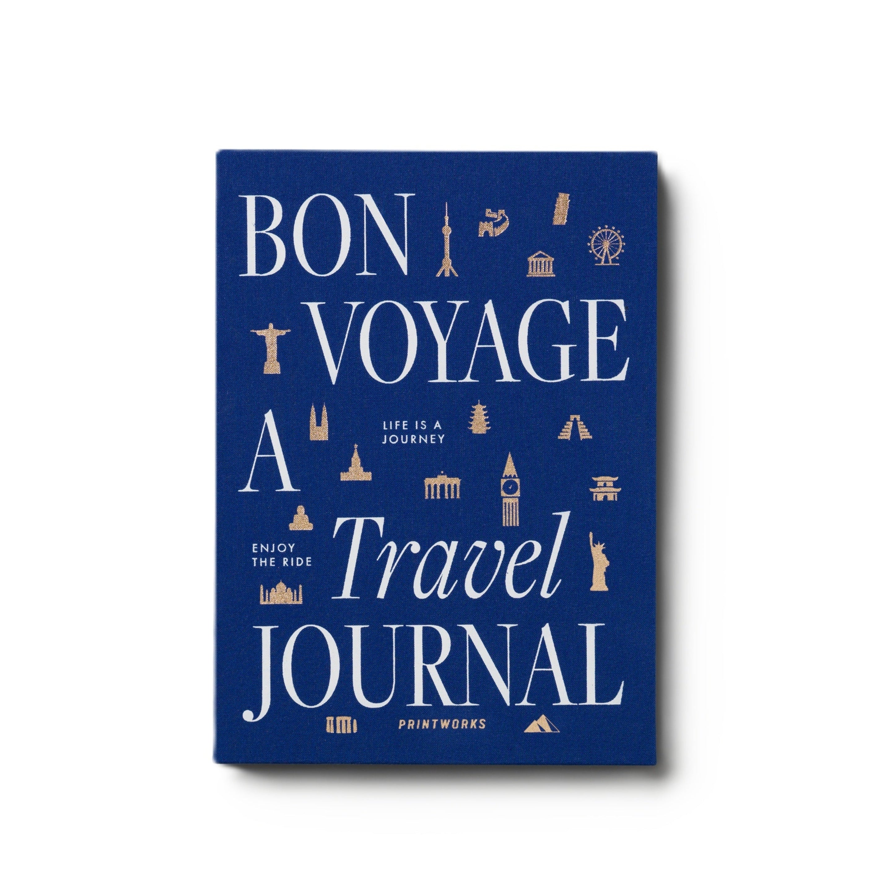 Reisdagboek TRAVEL JOURNAL marineblauw met beige