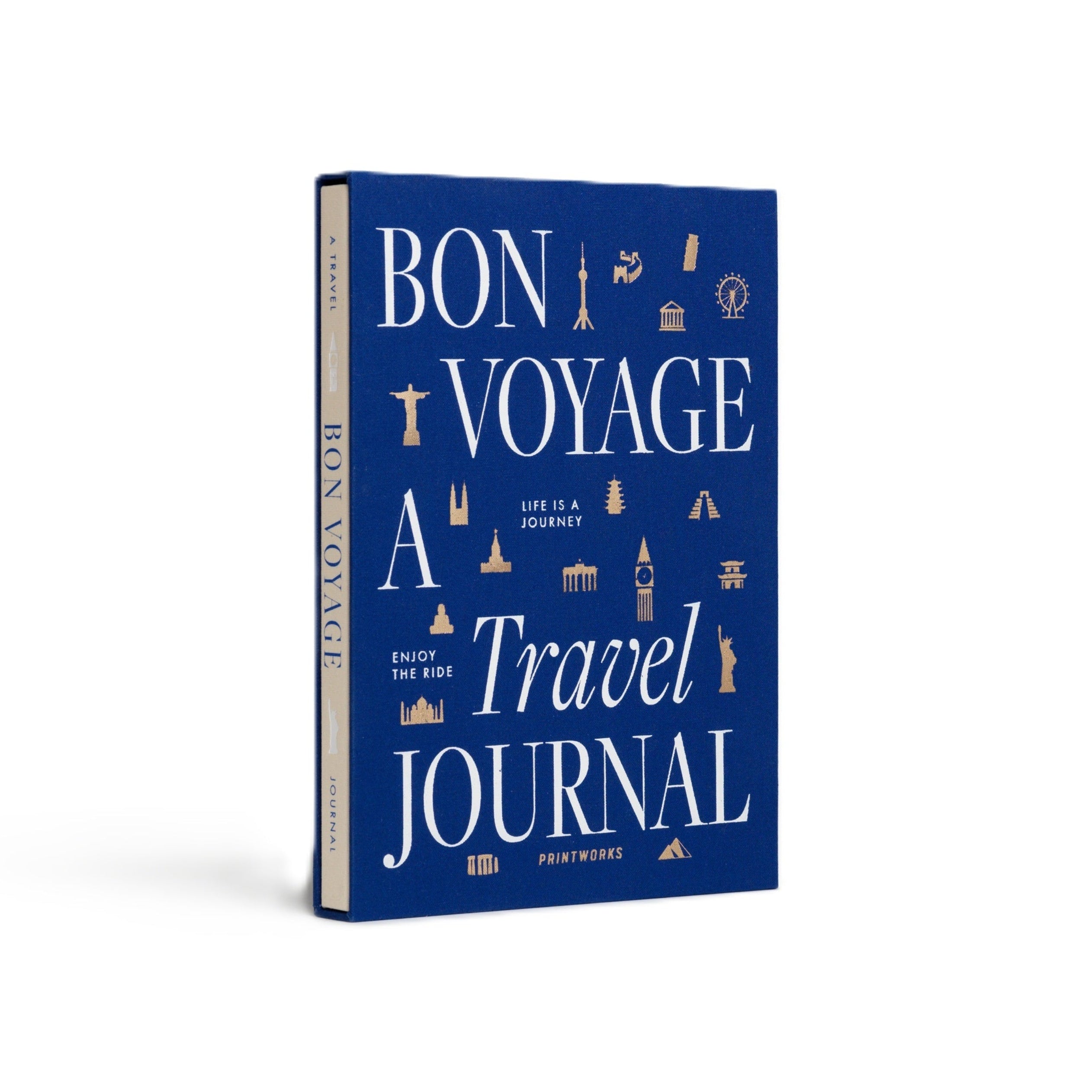 Reisdagboek TRAVEL JOURNAL marineblauw met beige