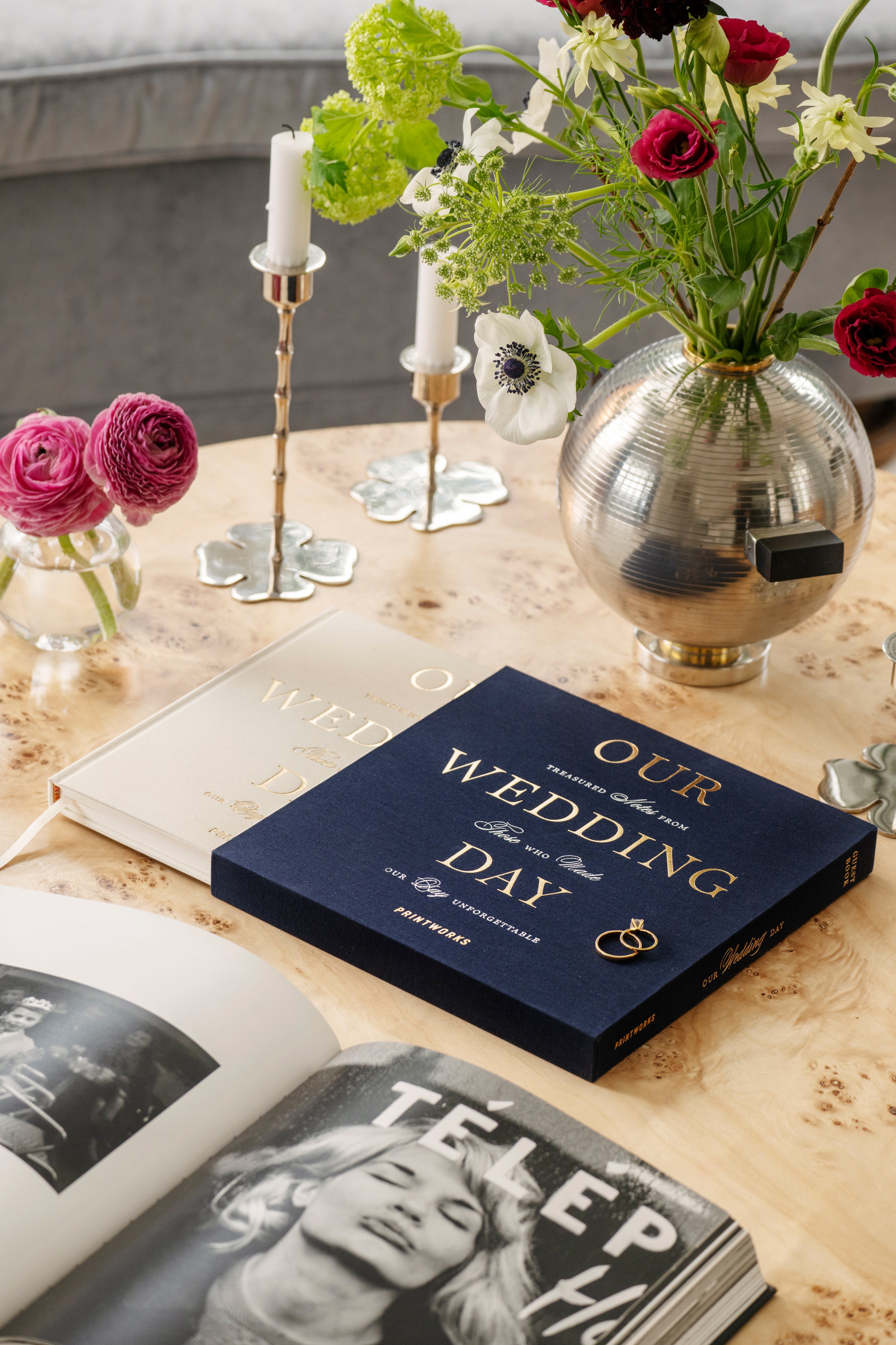 Gastenboek ONZE HUWELIJKS DAG marineblauw met wit