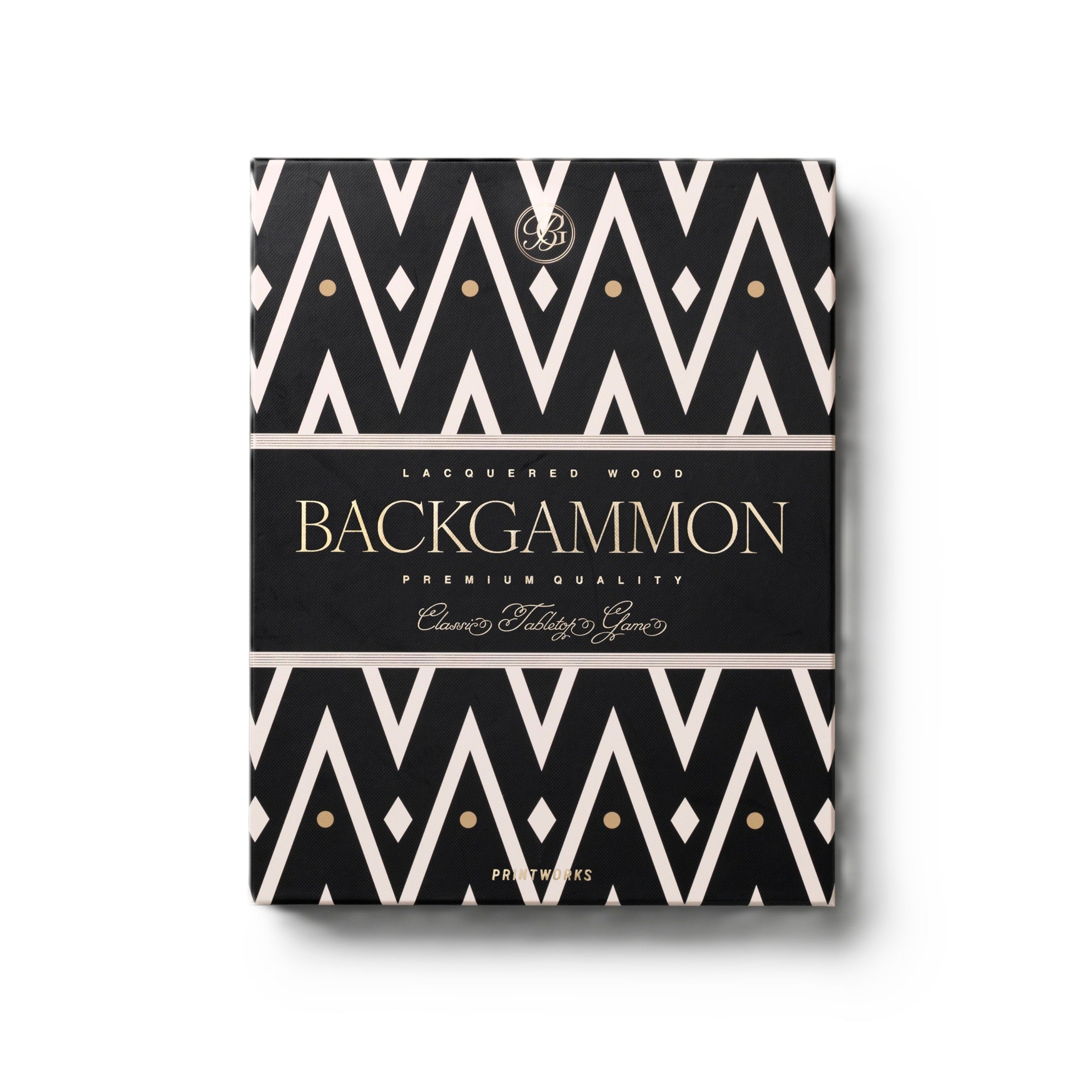 Gelakte backgammon set zwart met wit