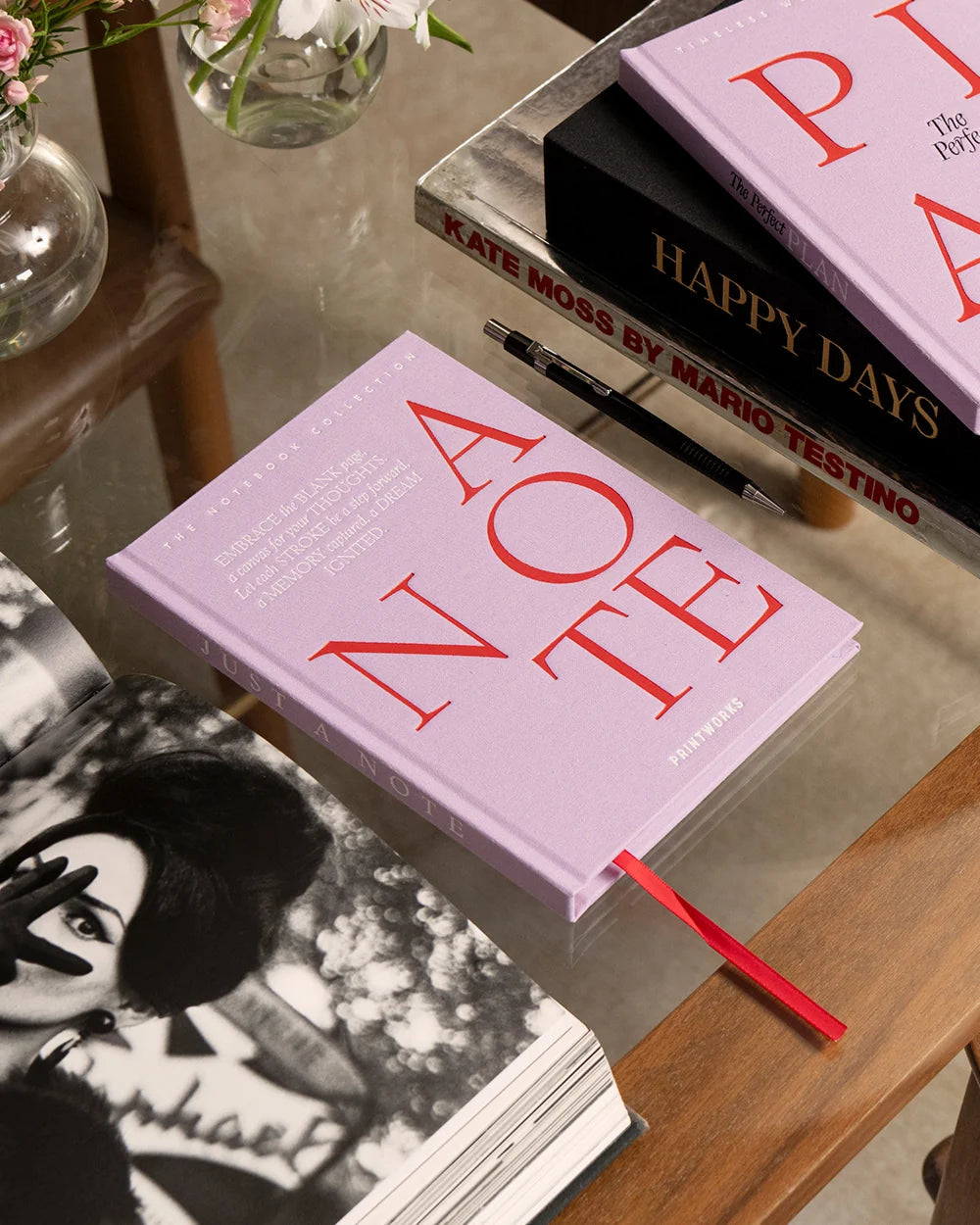 Notitieboek JUST A NOTE paars met rood