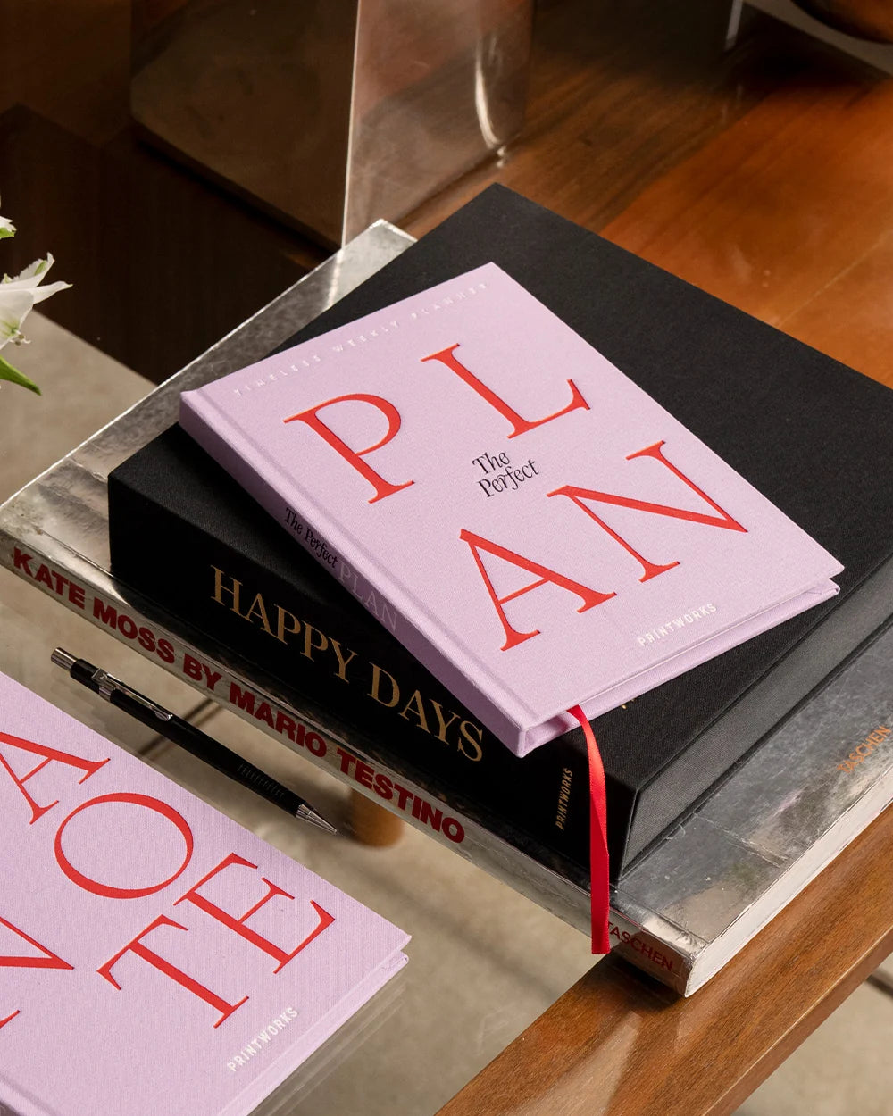 Wekelijkse planner THE PERFECT PLAN paars met rood