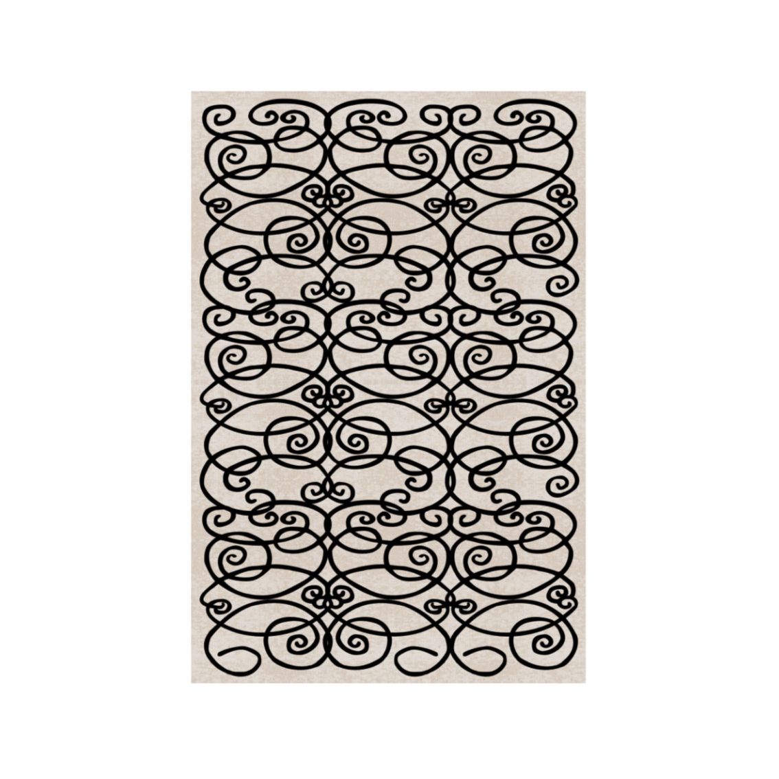 MIRRING RECTANGULAR rug beige and black