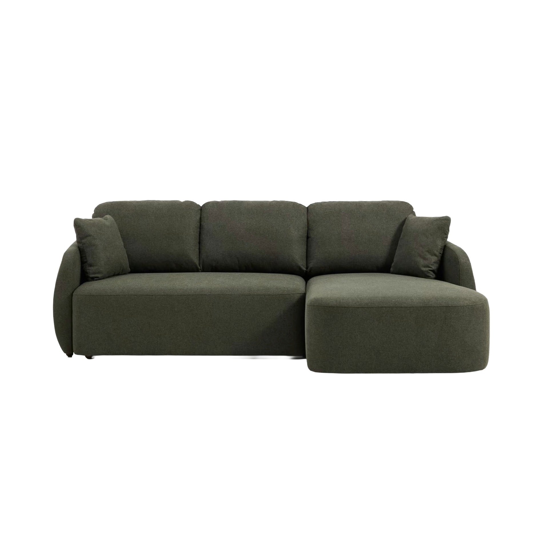 Right-facing 3-seater sofa bed LAIRA dark green