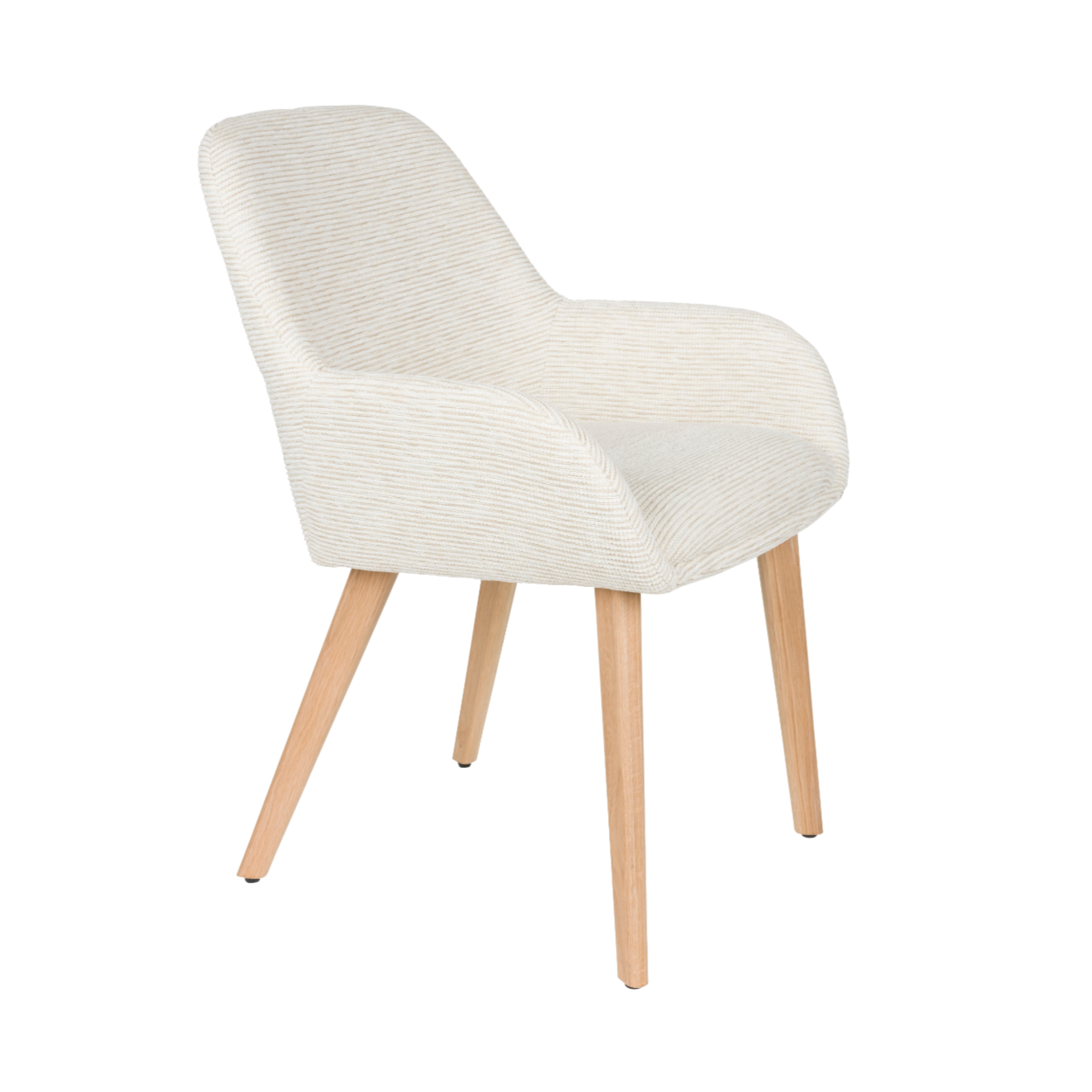 Stoel LOUA wit met houten basis