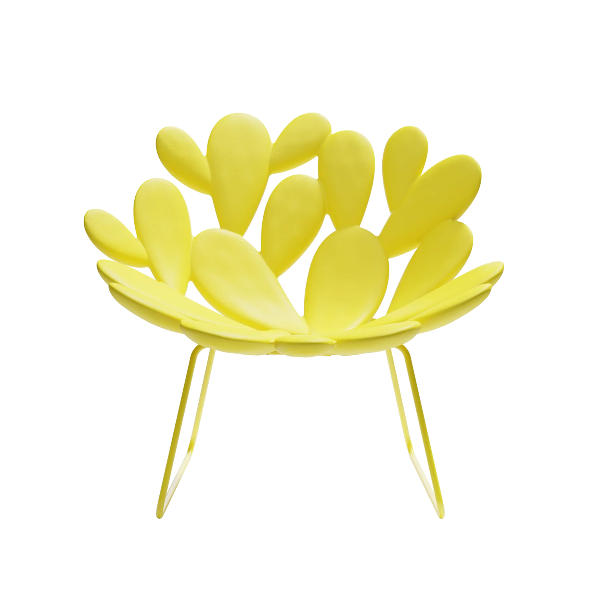 FILICUDI yellow garden armchair with sled base