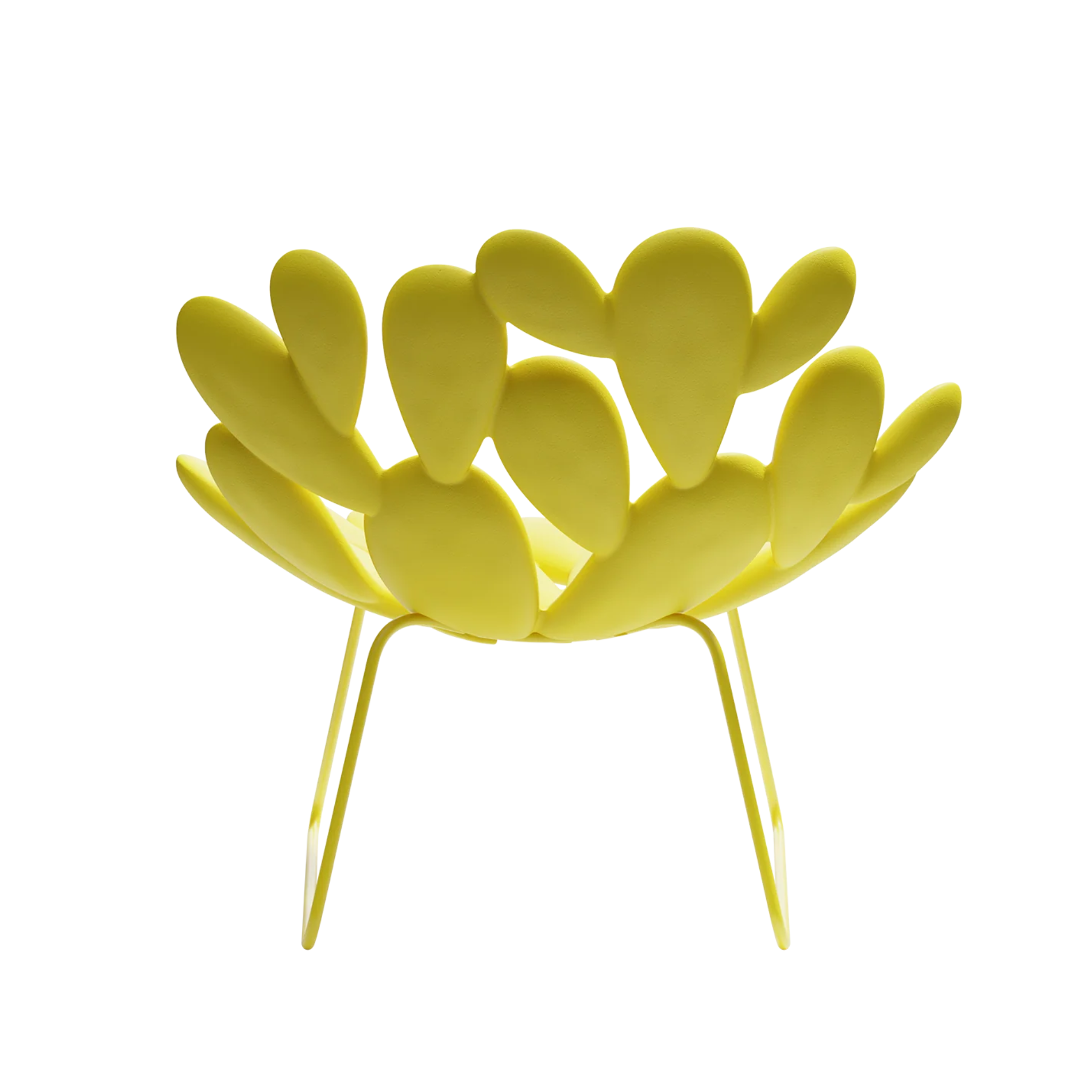 FILICUDI yellow garden armchair with sled base