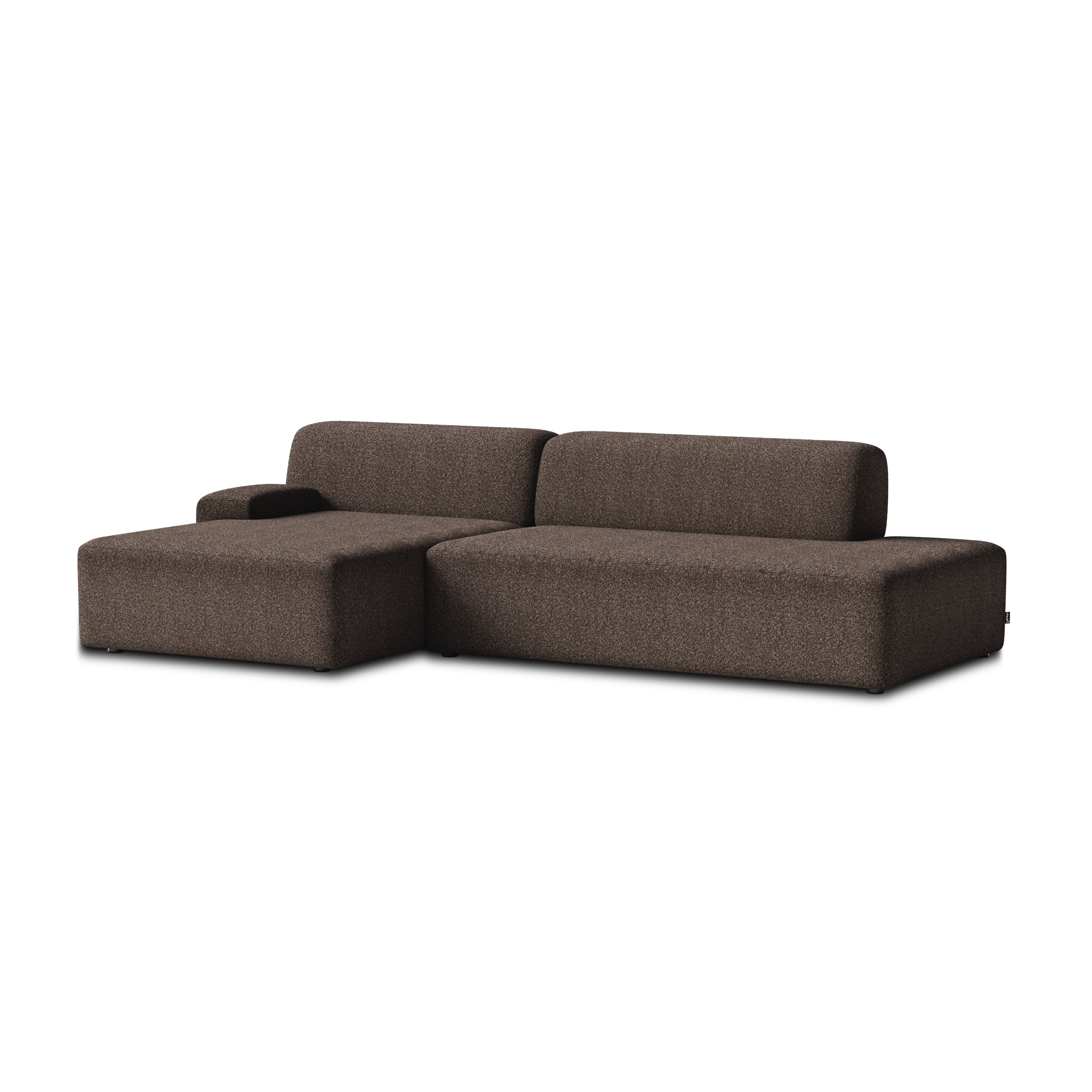 Open left-sided modular corner sofa UMI brown