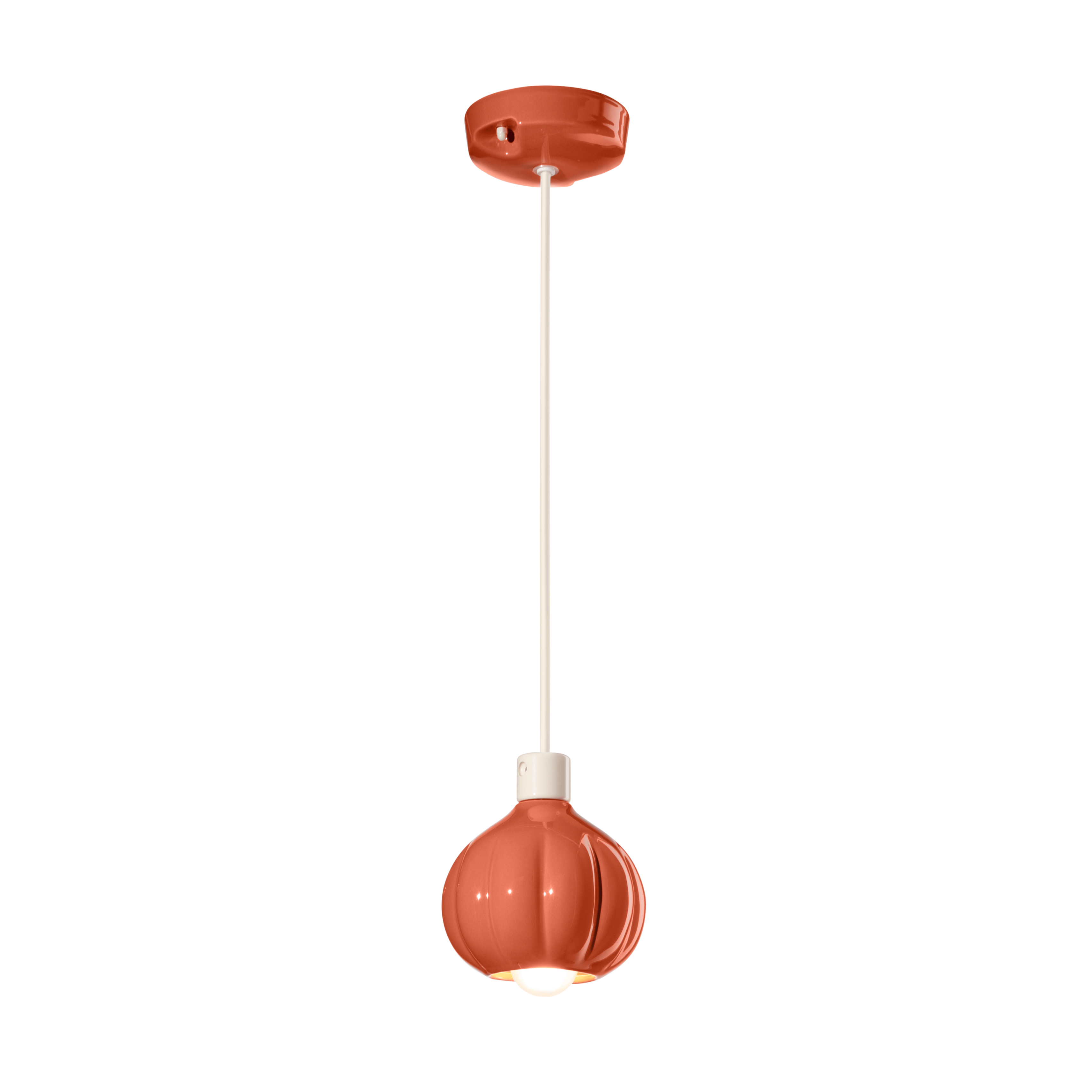 AFOXÉ Keramik-Pendelleuchte orange