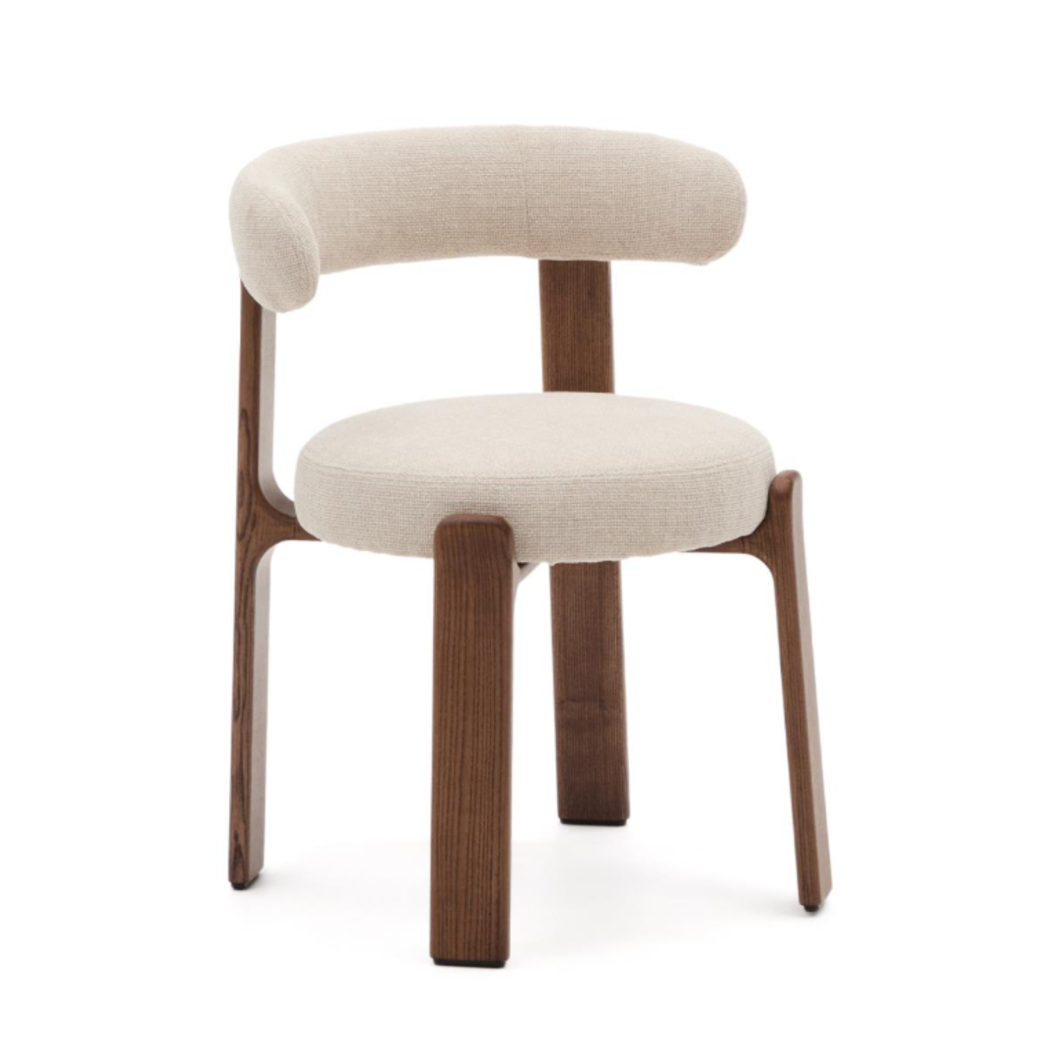 GRANITE chair in beige chenille with a dark ash base