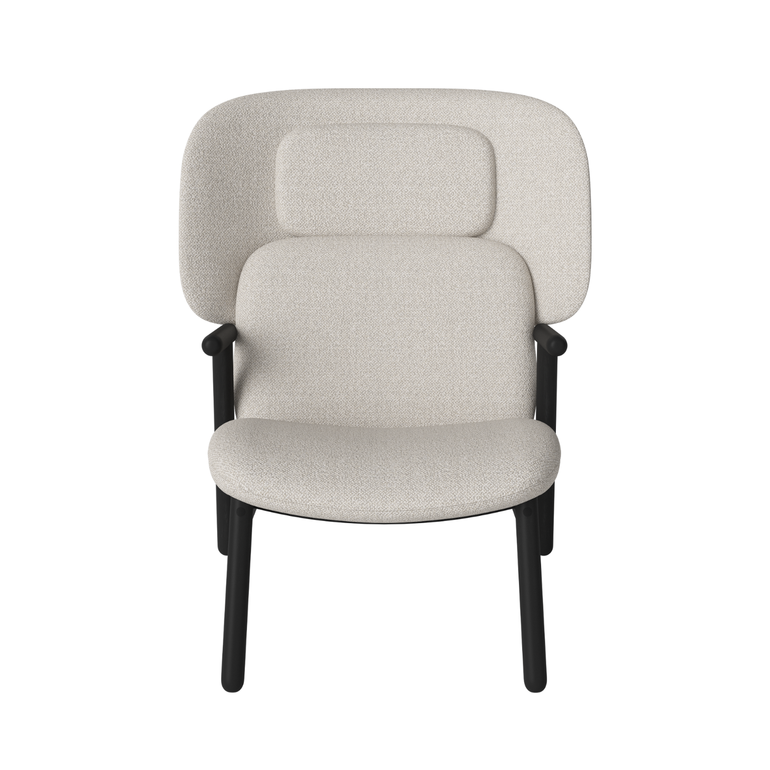 Fauteuil met hoge rugleuning COSH, basis van zwart eikenhout