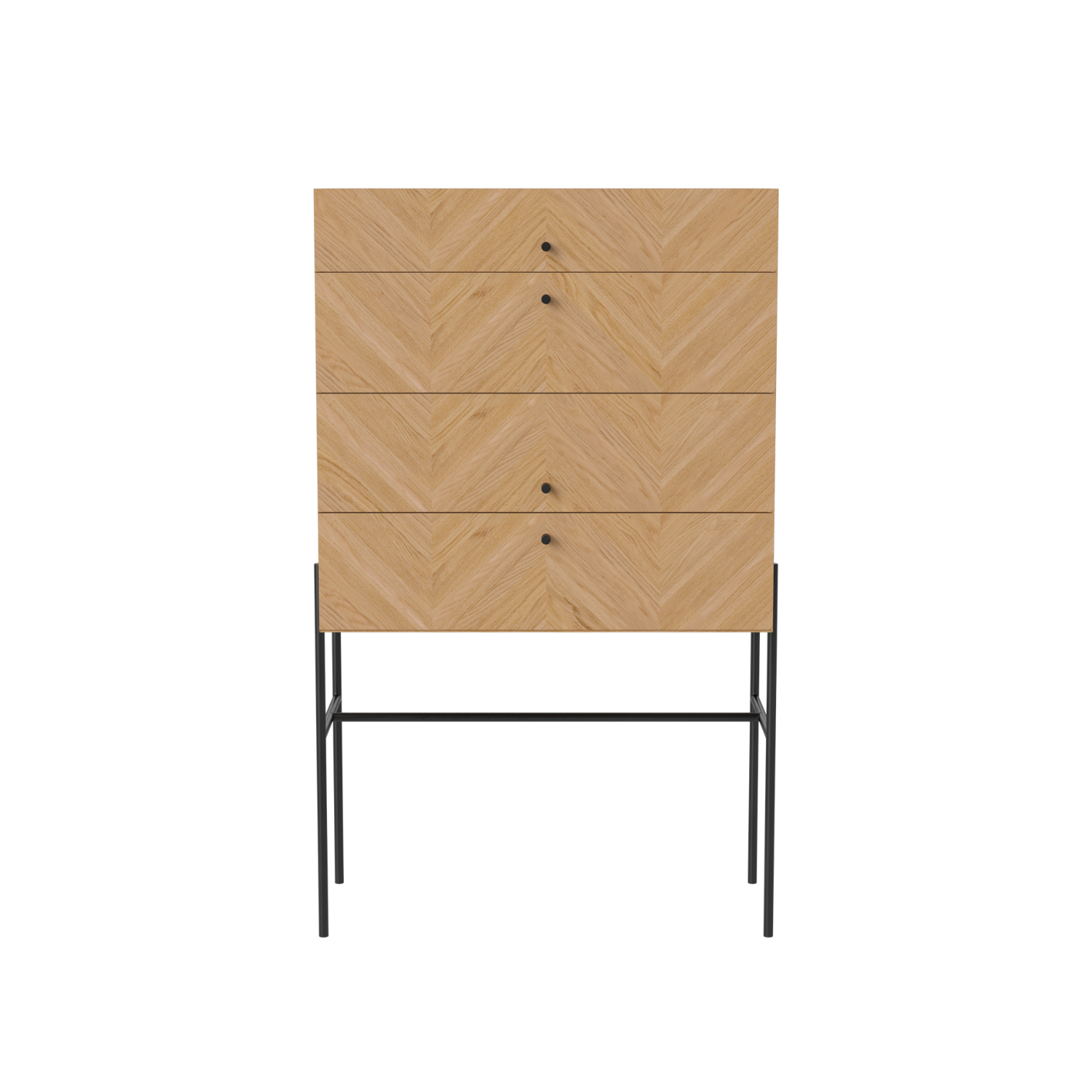 LUXE commode van eikenhout met zwarte basis