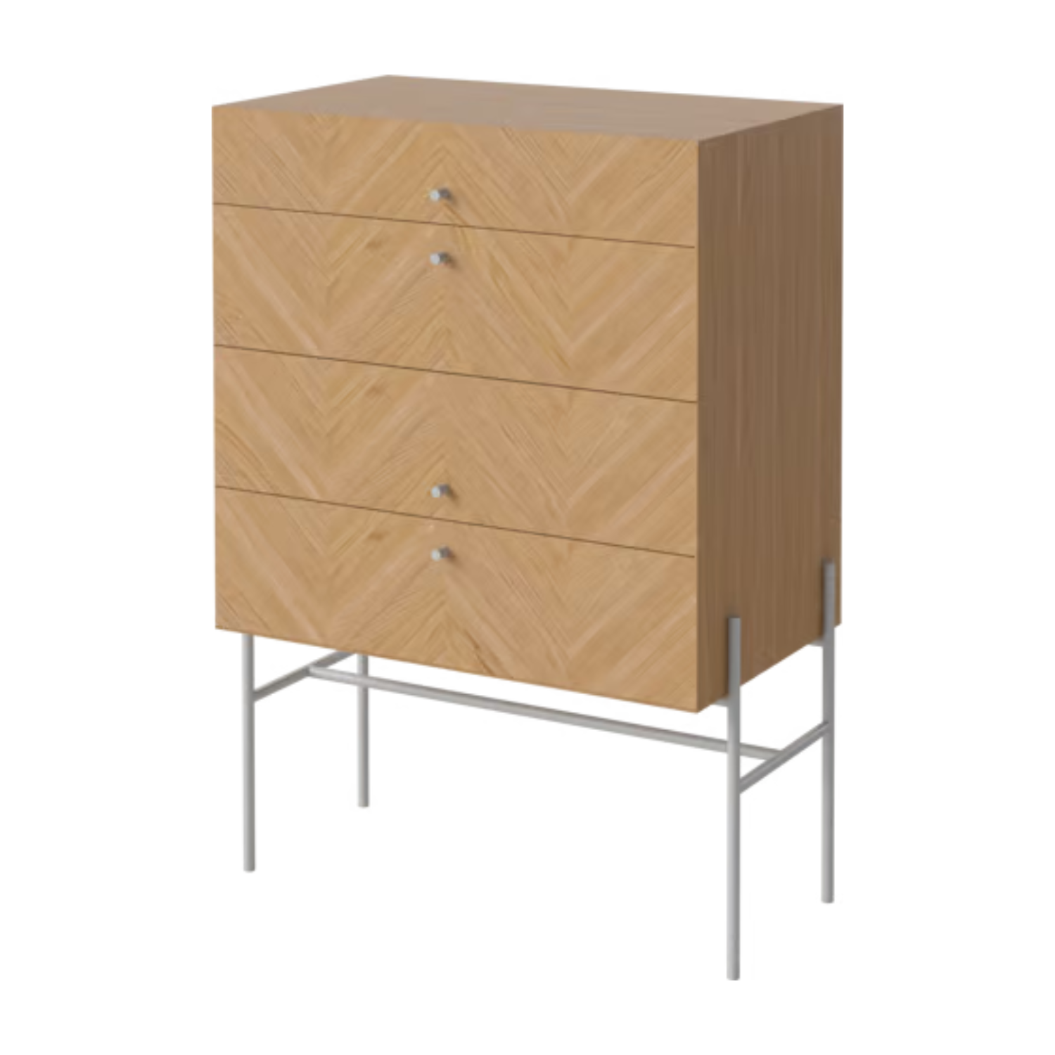 LUXE commode van eikenhout met grijze basis