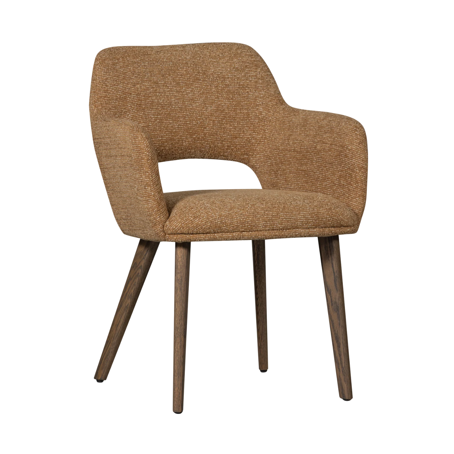 MURAT Chair brown with dark brown oak base