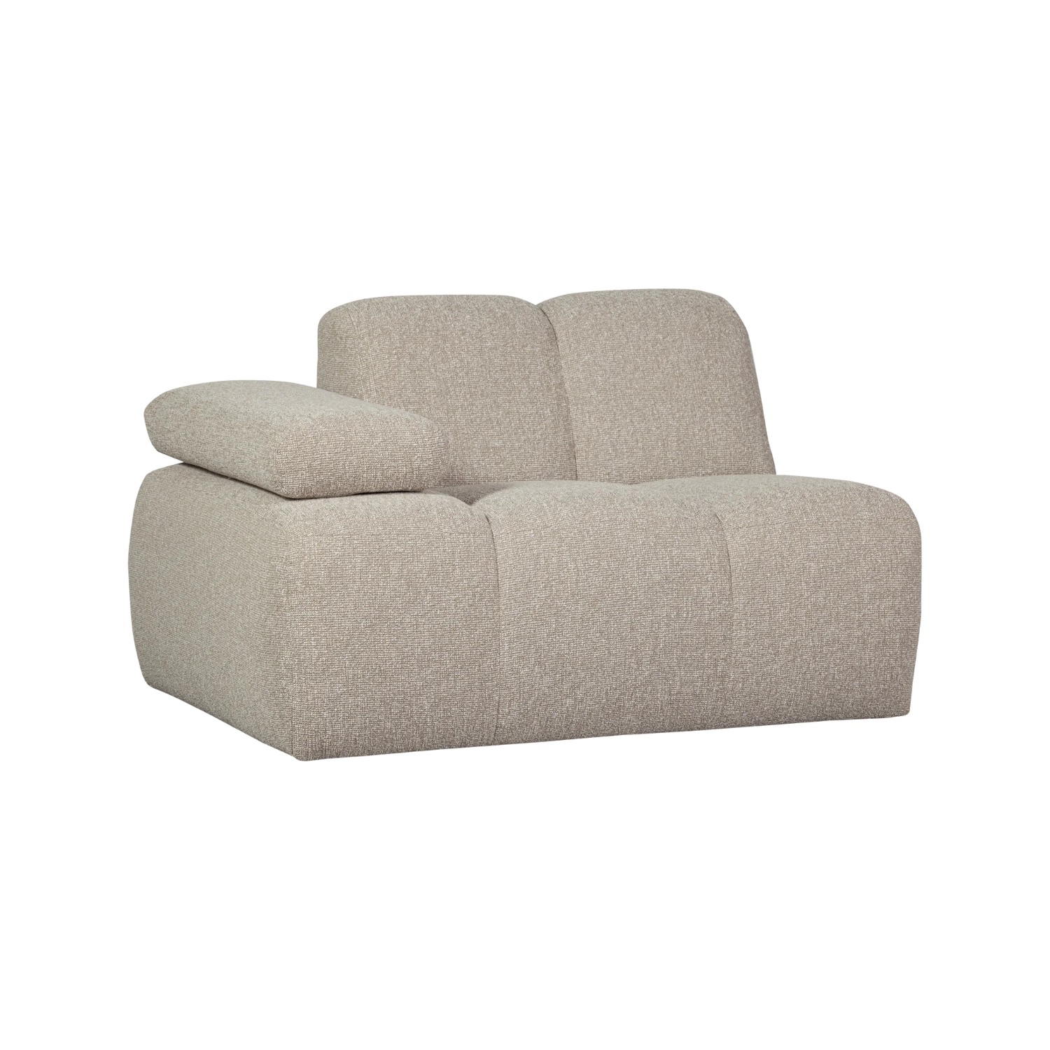Modulaire bank MOJO - linker element beige gemêleerd bouclé