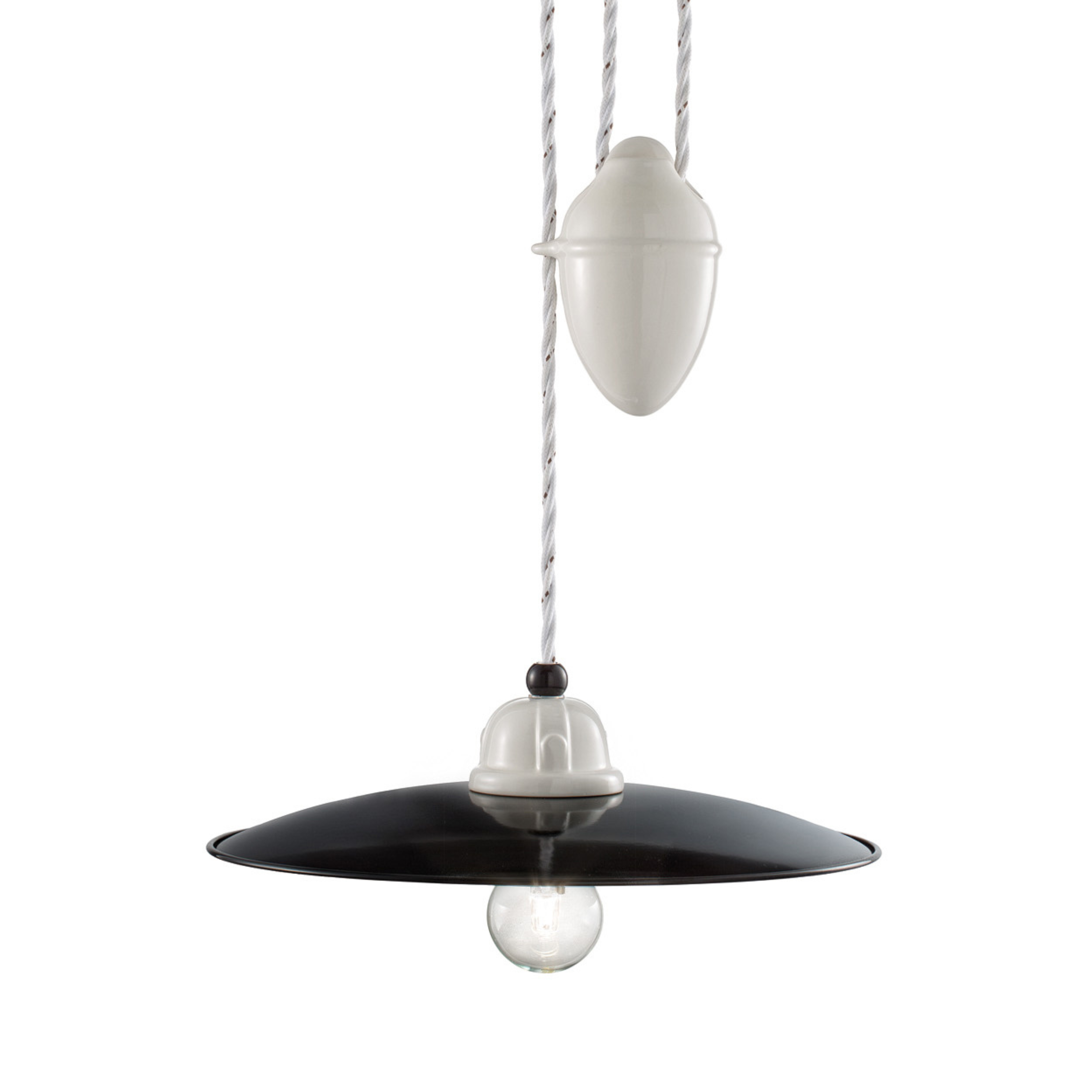 B&amp;W Keramik Kronleuchter schwarz und weiß 