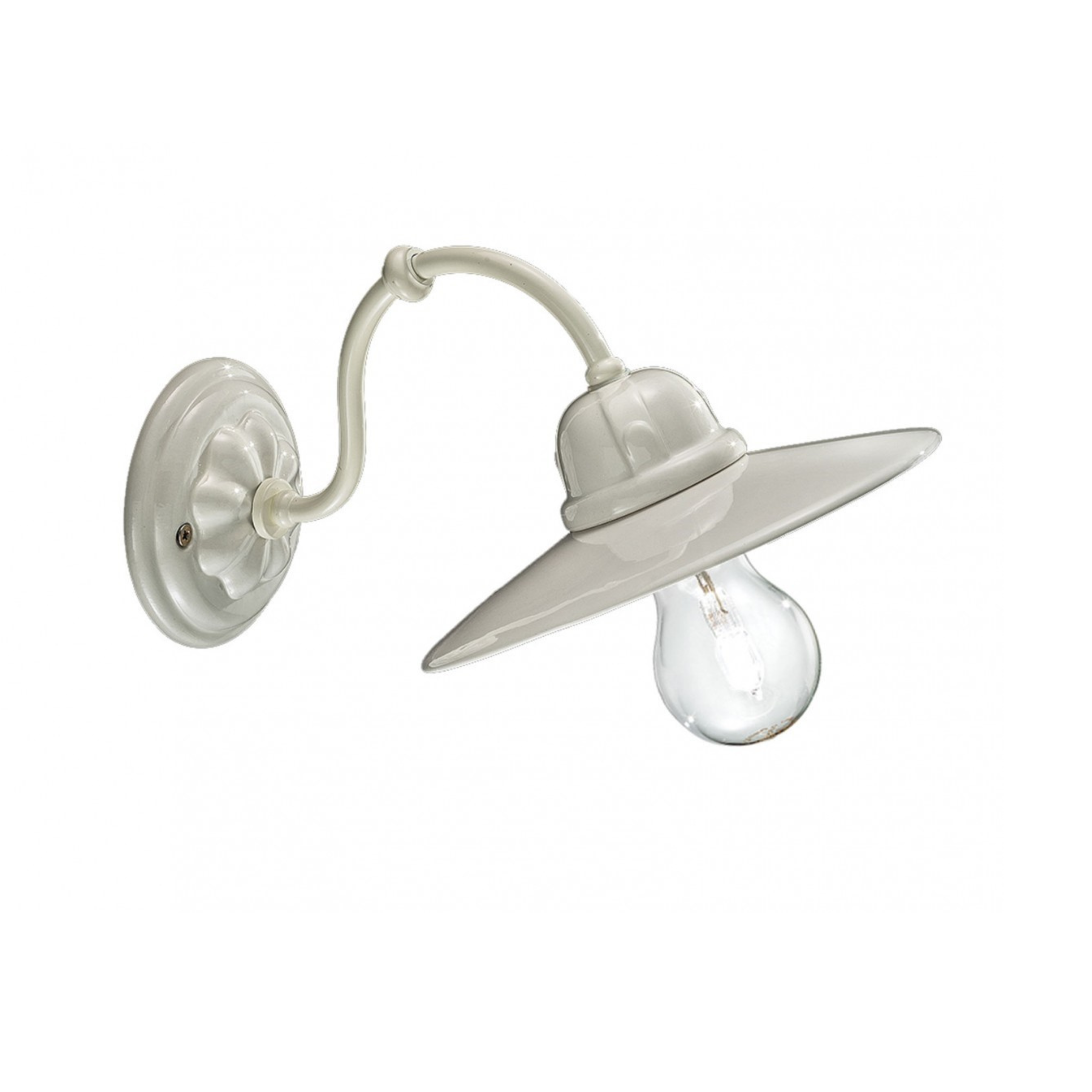 B&amp;W Keramik Wandleuchte weiß 