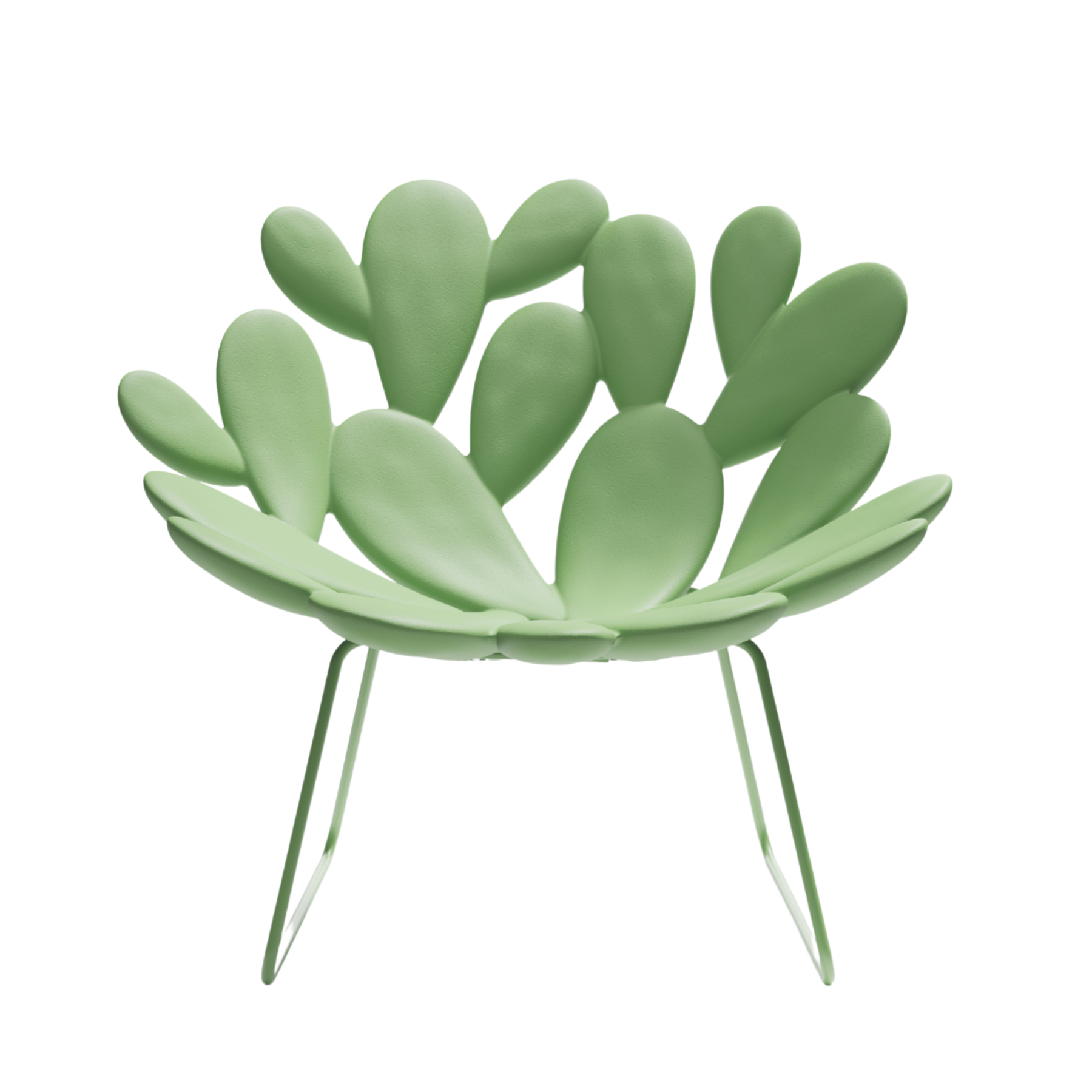 FILICUDI light green garden armchair with sled base