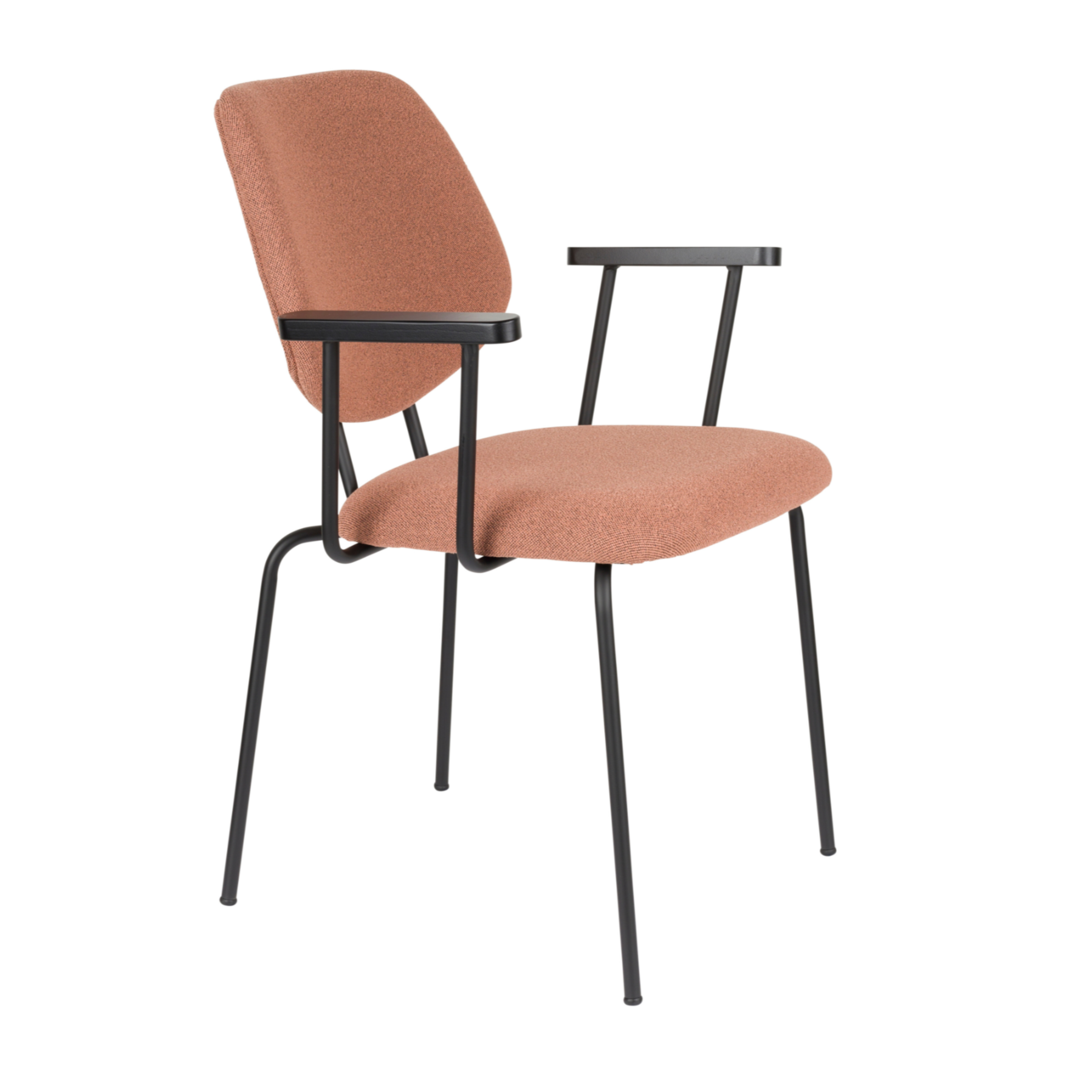 Armlehnstuhl ZELO rosa mit schwarzem Gestell