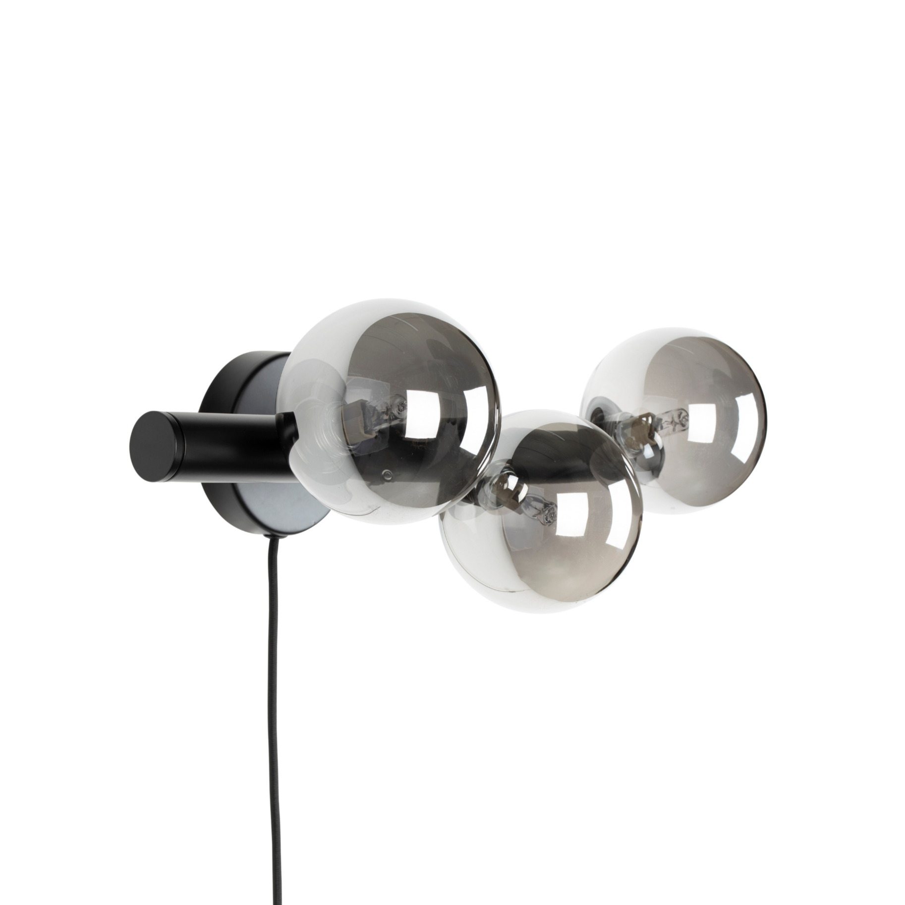 Driepunts wandlamp MONICA gerookt glas