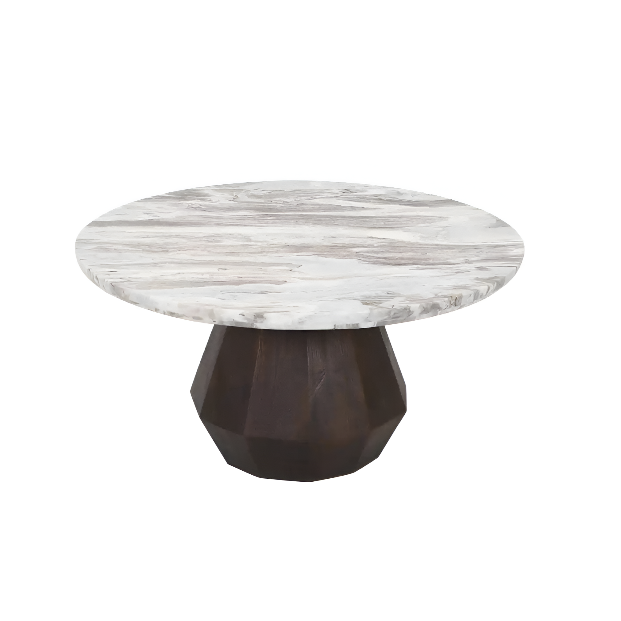 OBEROY marmeren salontafel met bruin mango-hout