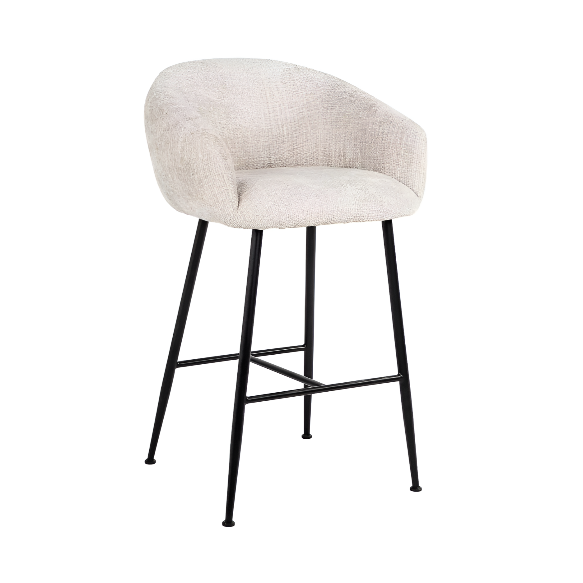 Hoker barowy AVANTI kremowy z czarną podstawą