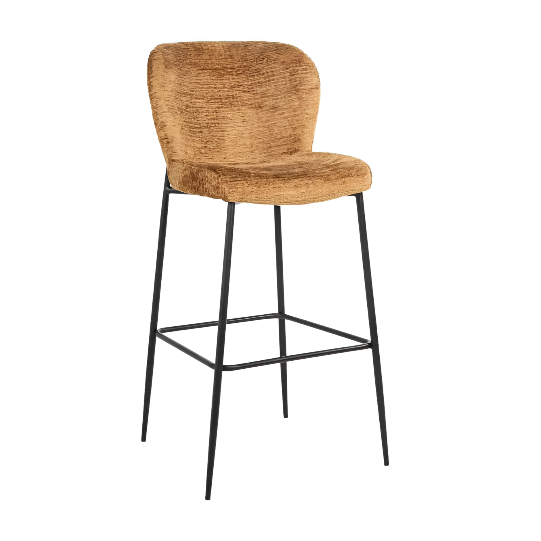 Barhocker DARBY braun mit schwarzem Fuß