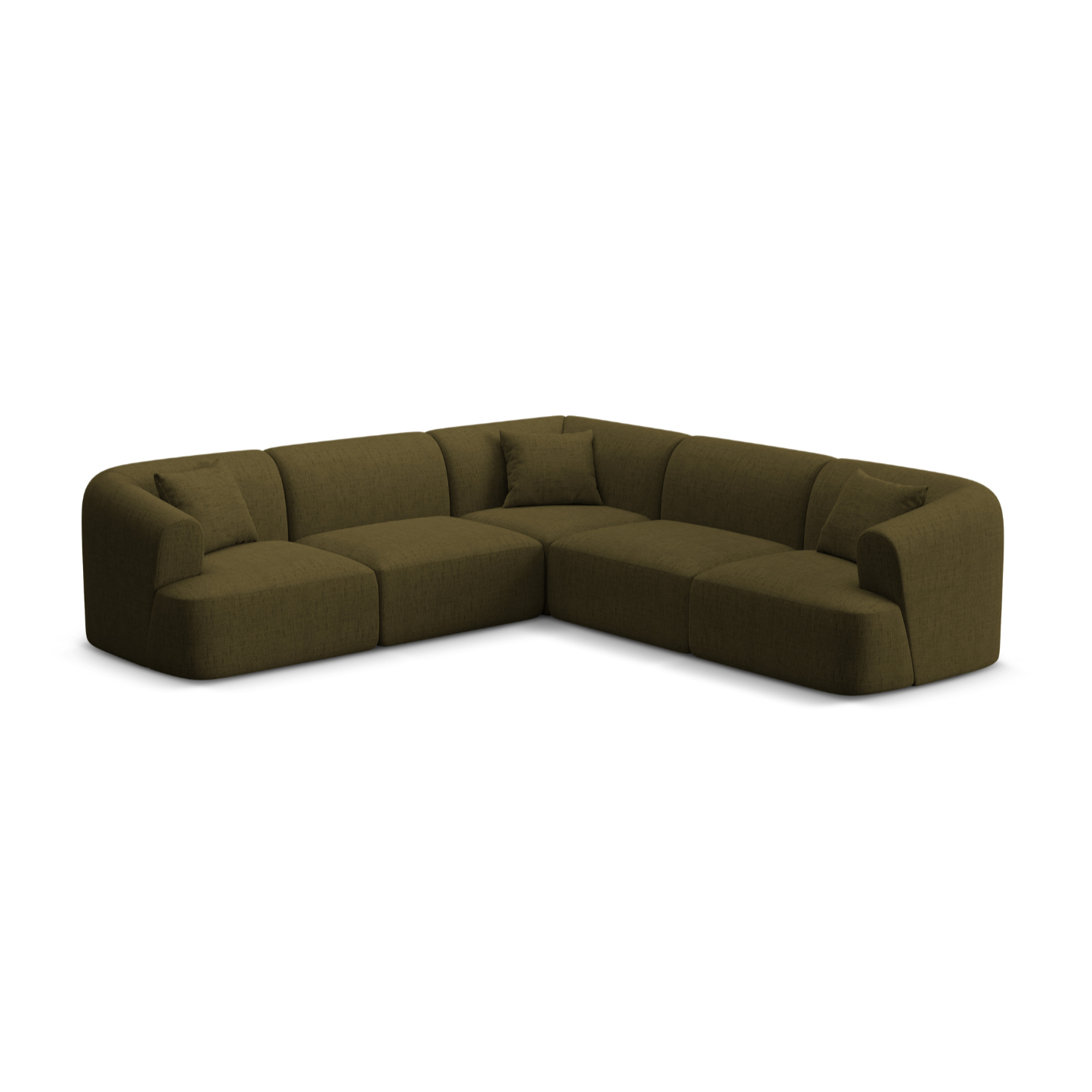 Symmetrical 4-Seater Sofa CAMPI Green Chenille