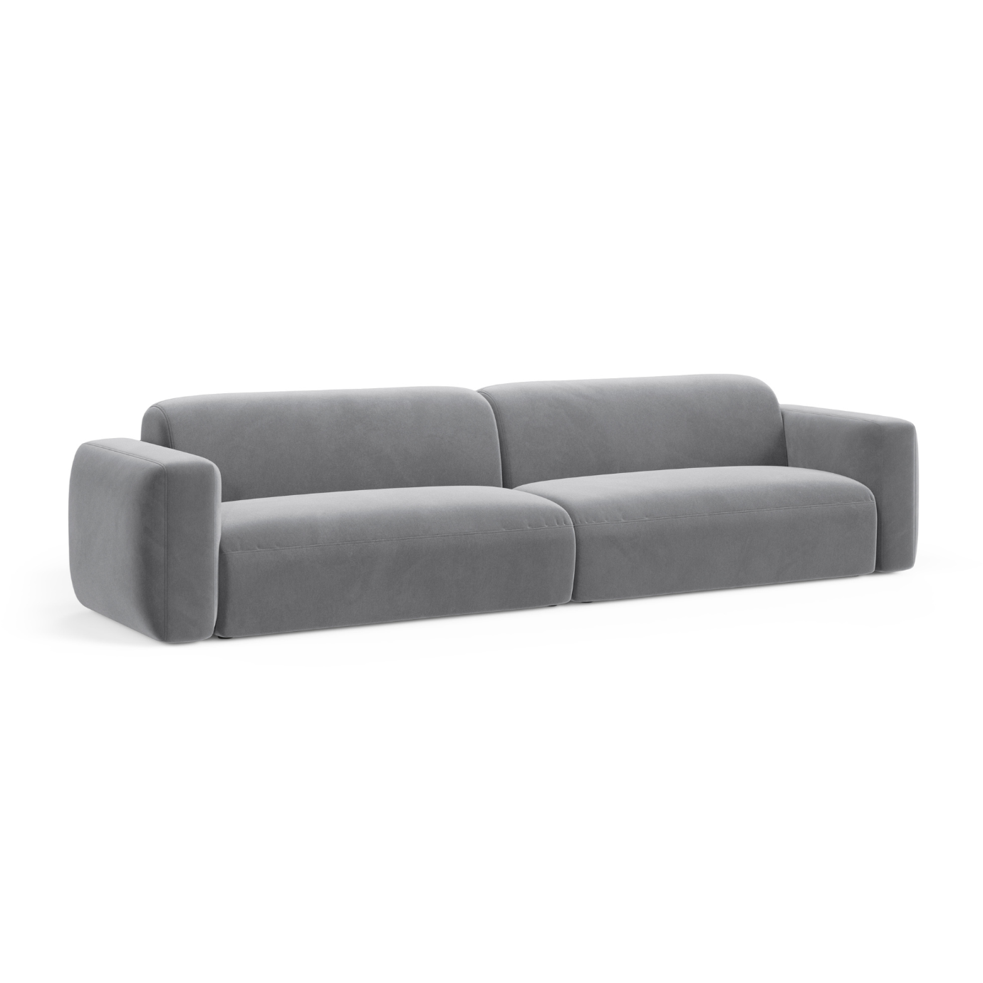 STRINO gray velvet sofa for 4 people