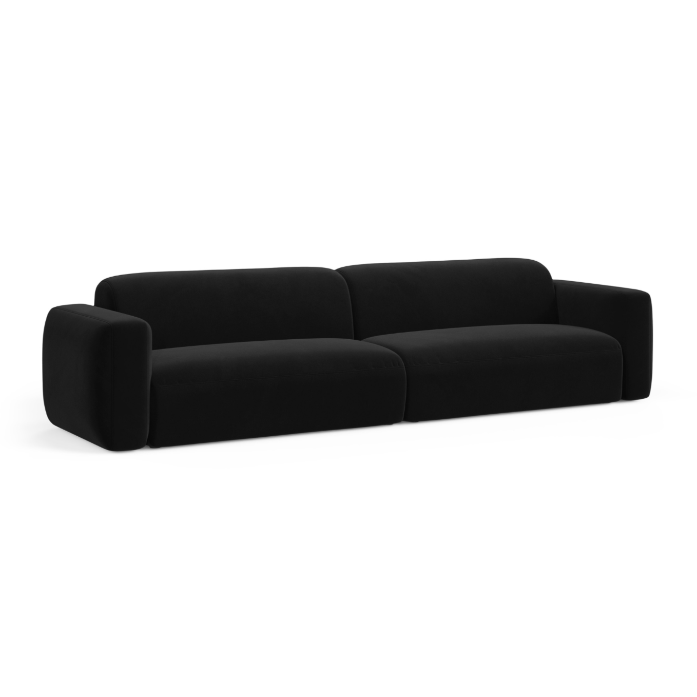 Velvet sofa for 4 people STRINO black