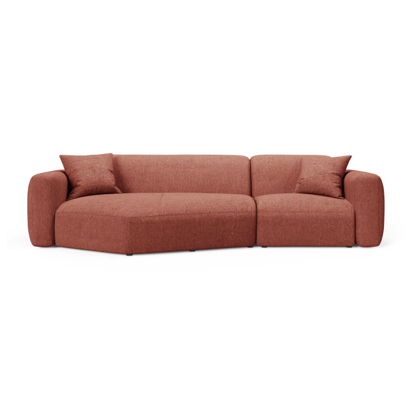 Left-sided corner sofa STRINO coral chenille