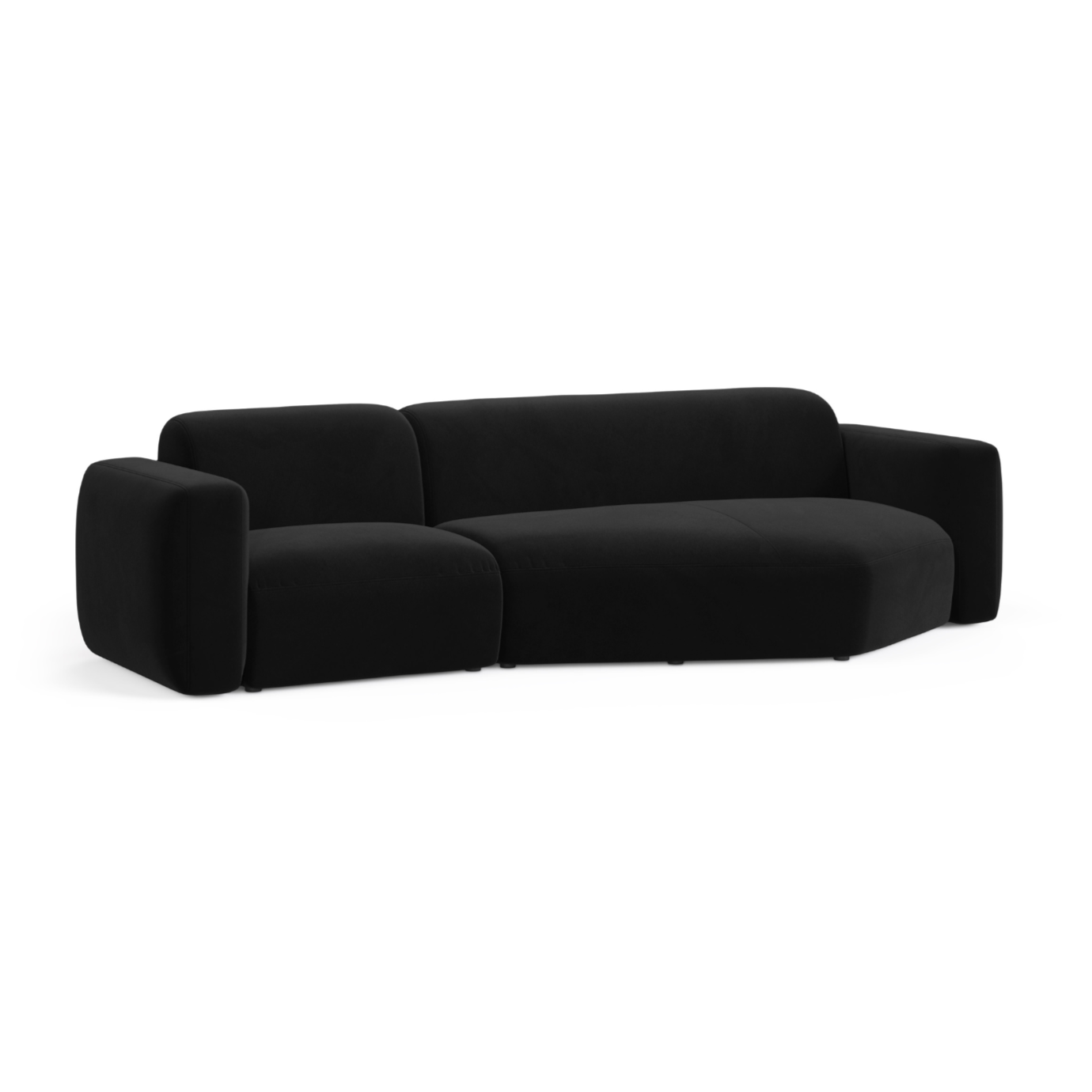Right-facing velvet corner sofa STRINO black