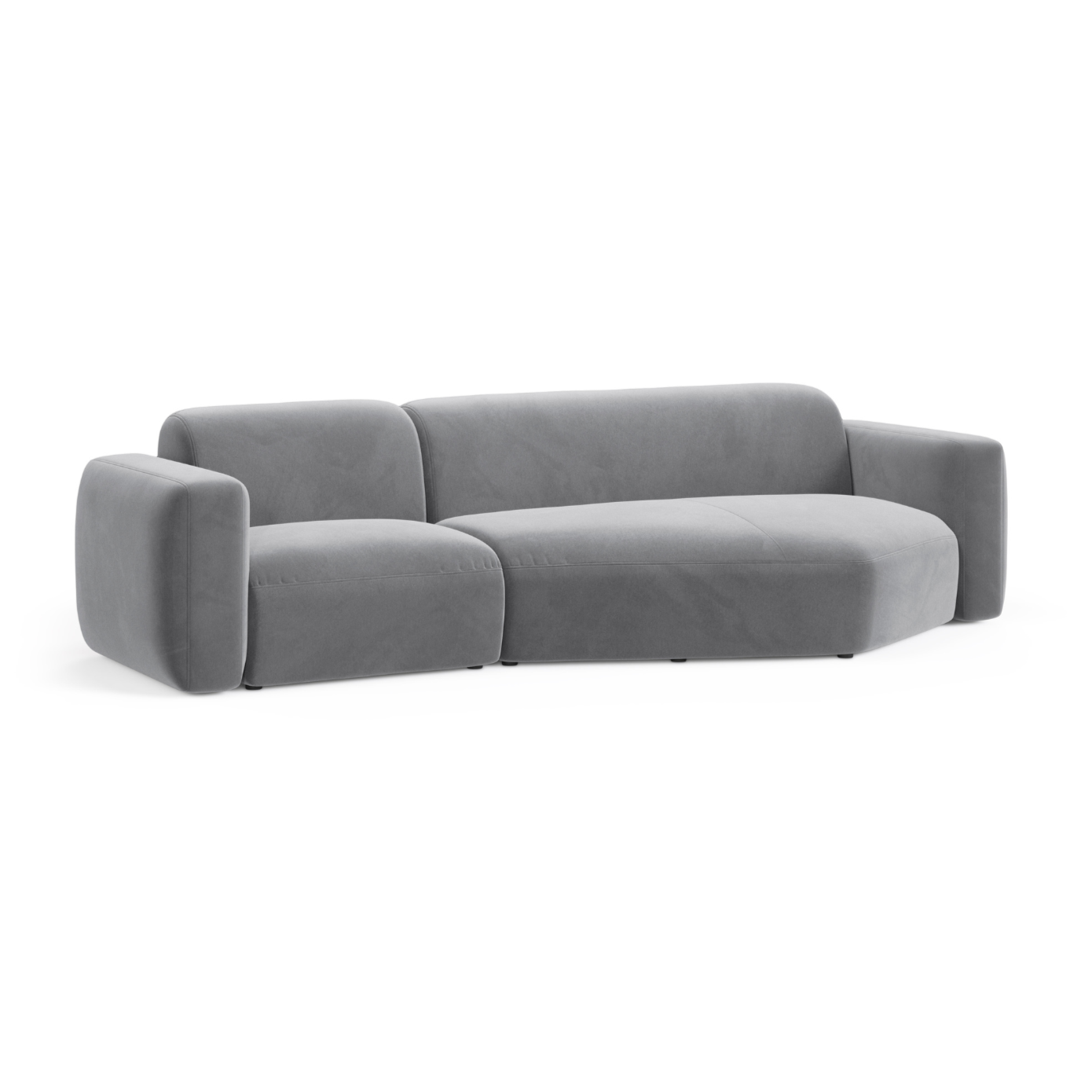 Right-facing velvet corner sofa STRINO gray