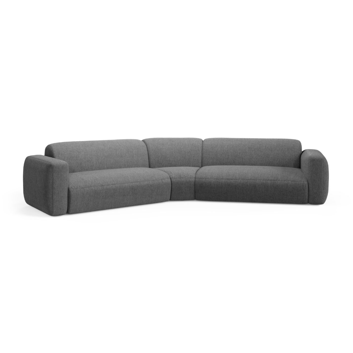 Symmetrical Corner Sofa STRINO Gray Chenille