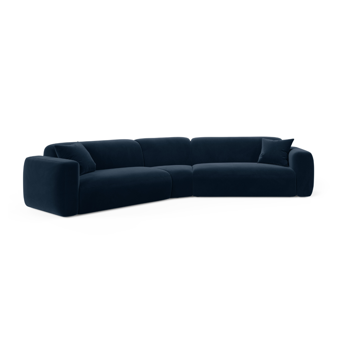 Symmetrical Velvet Corner Sofa STRINO Navy Blue