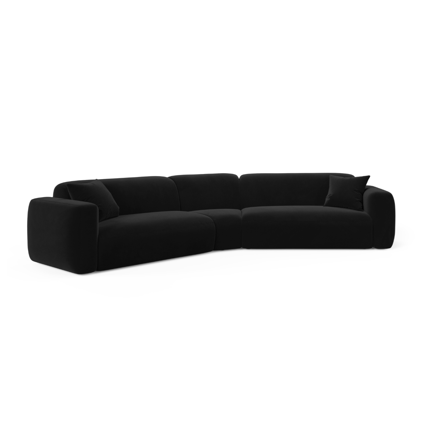 Symmetrical Velvet Corner Sofa STRINO Black