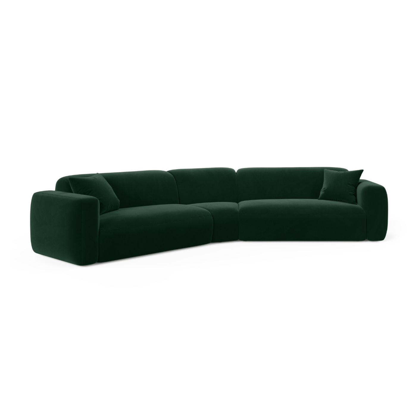 Symmetrical Velvet Corner Sofa STRINO Bottle Green