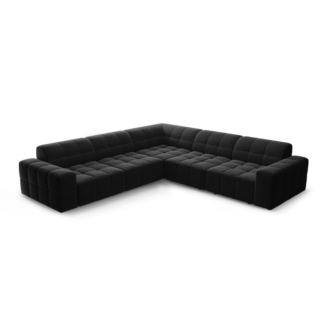 Symmetrical Corner Sofa CHICAGO Black Chenille