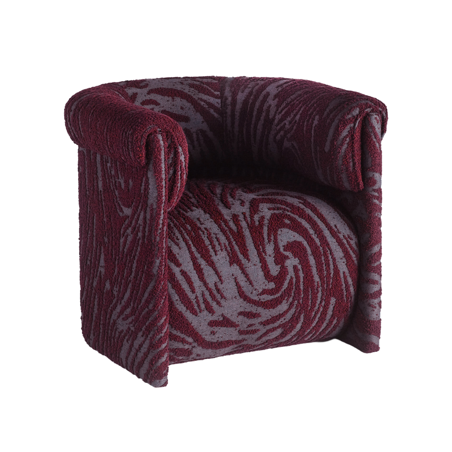 DECADENT burgundy boucle armchair