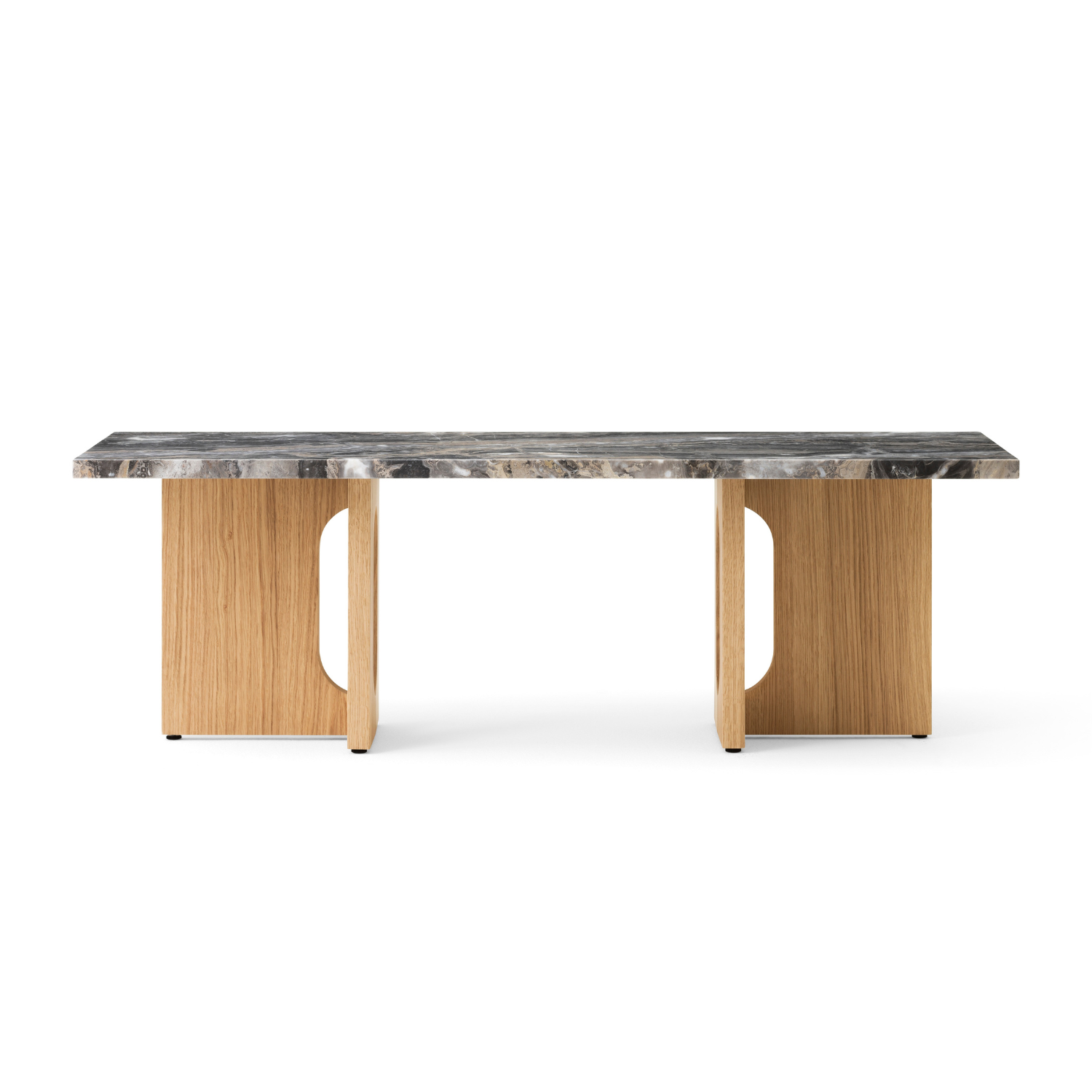 ANDROGYNE coffee table gray marble with oak base