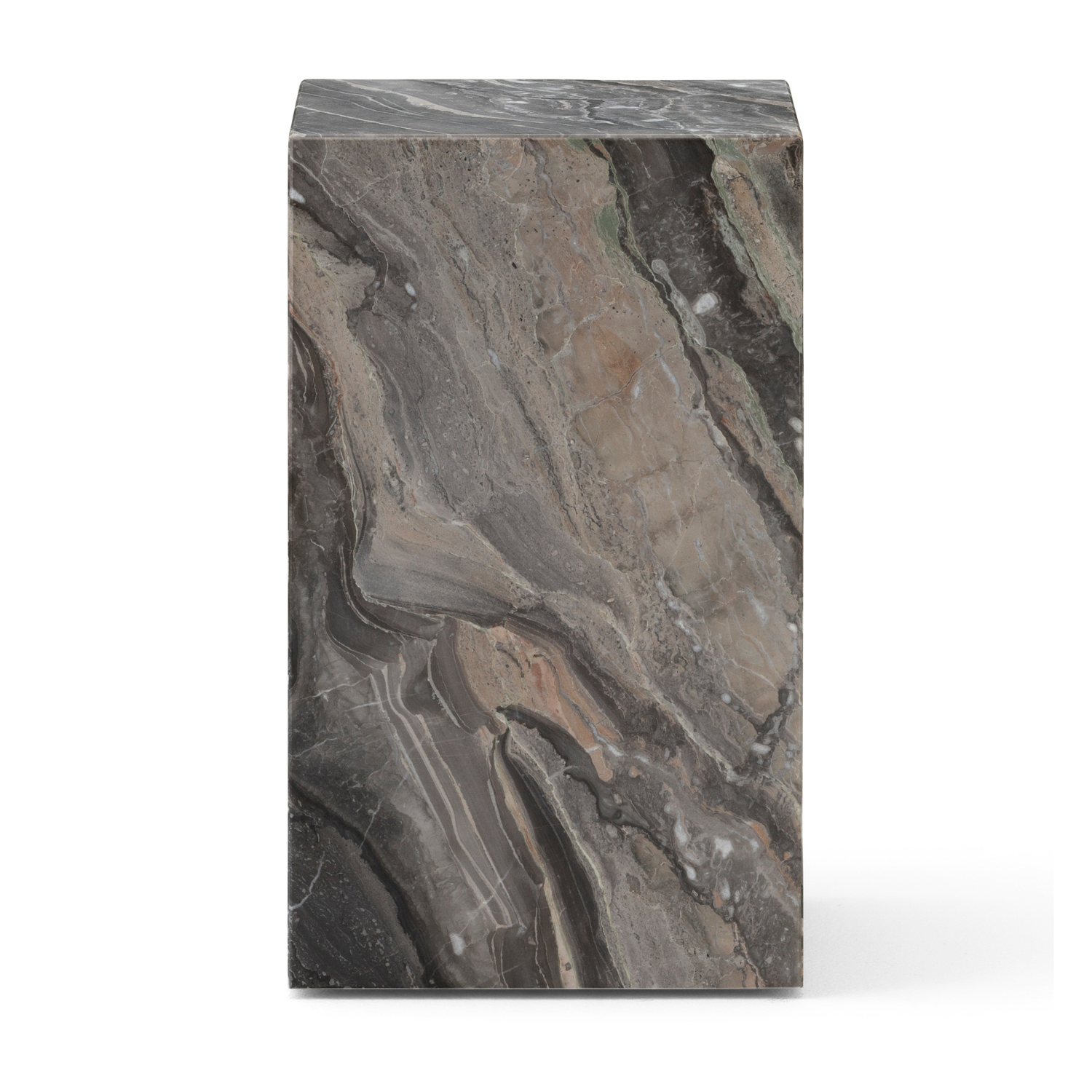 PLINTH Side Table Gray Marble