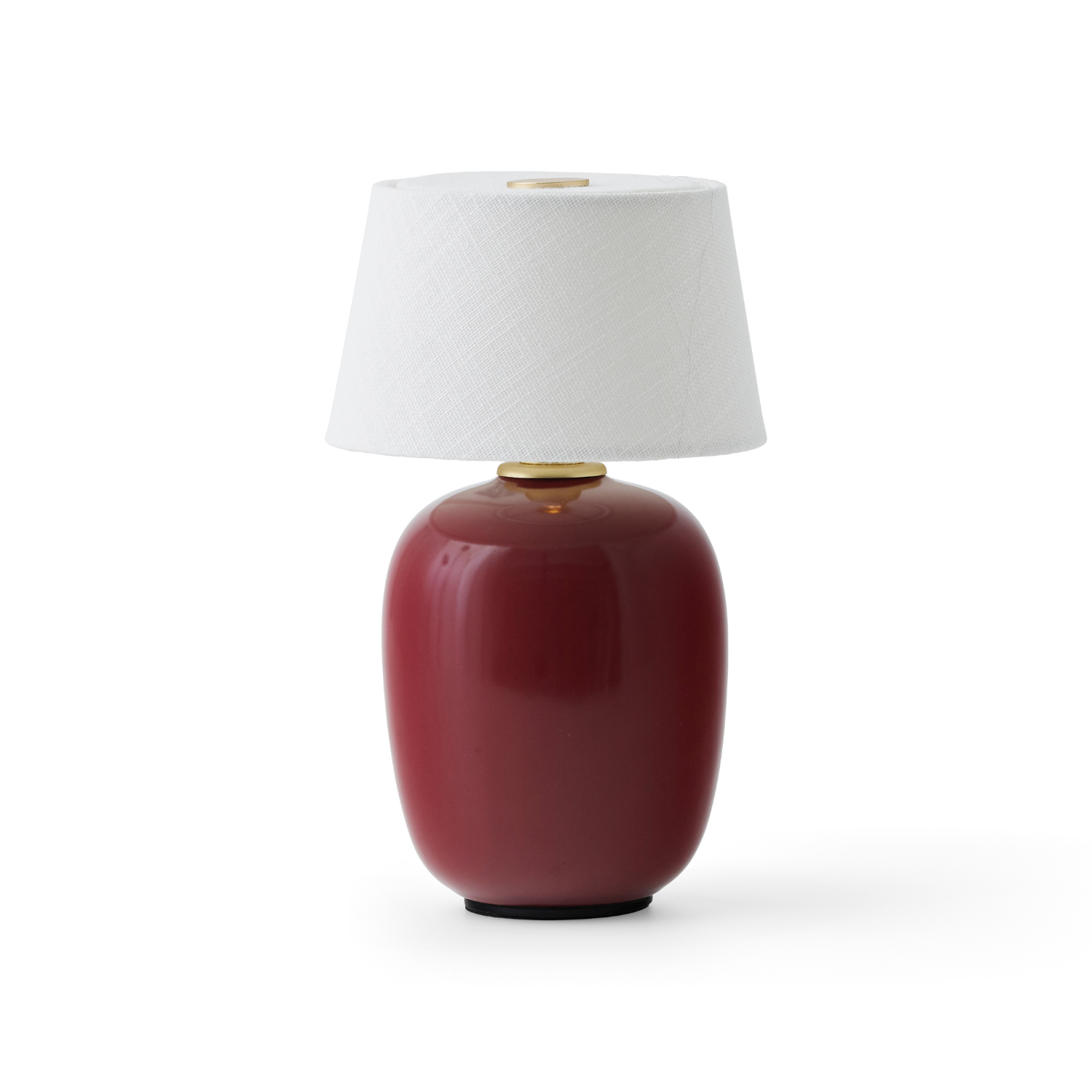 Portable lamp TORSO burgundy ceramic with white shade