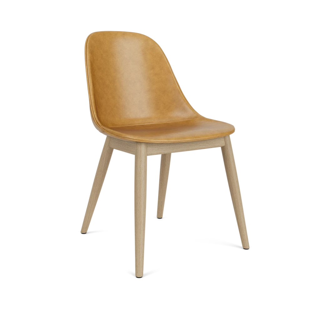 HARBOUR chair in cognac leather with oak base