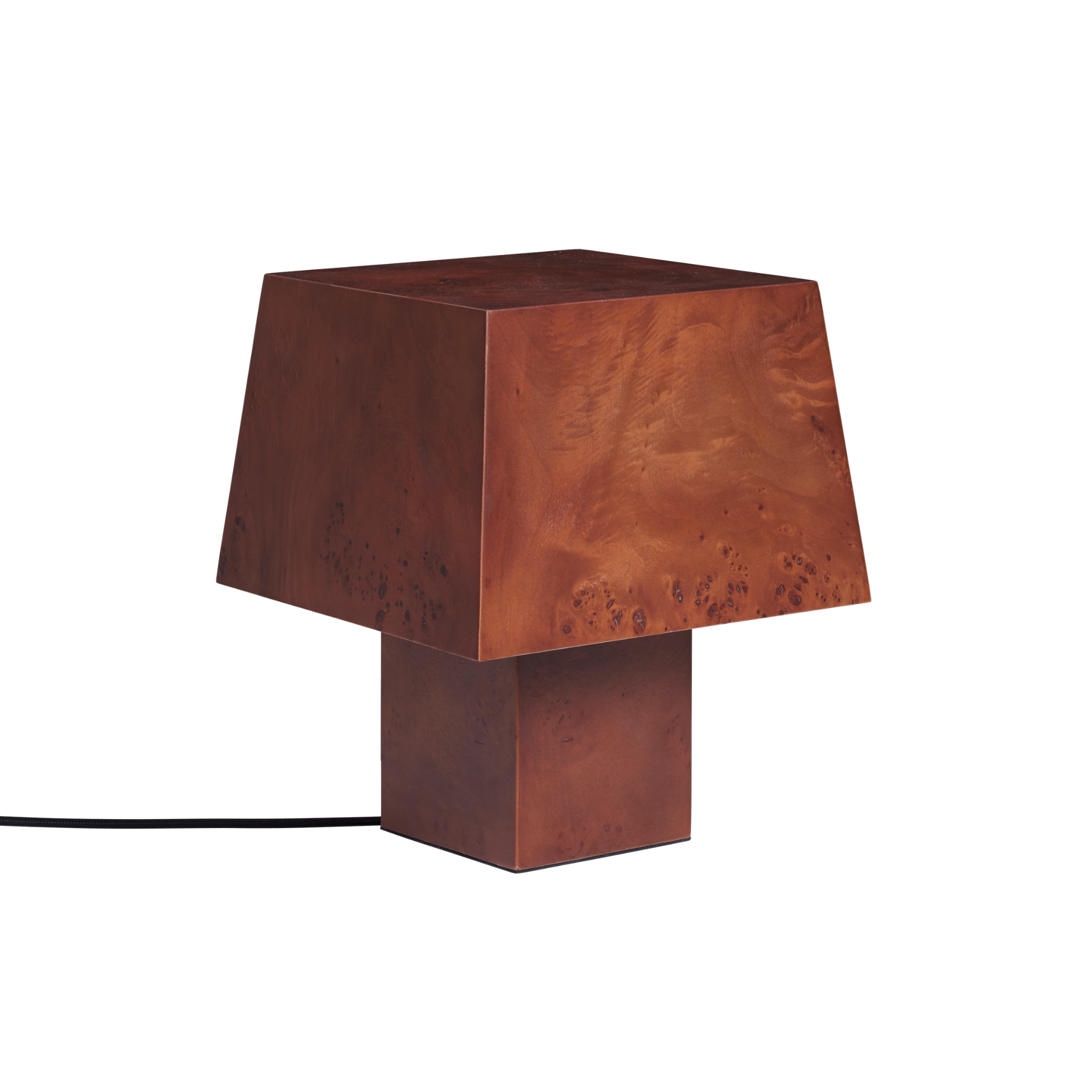 BURL table lamp dark brown veneer
