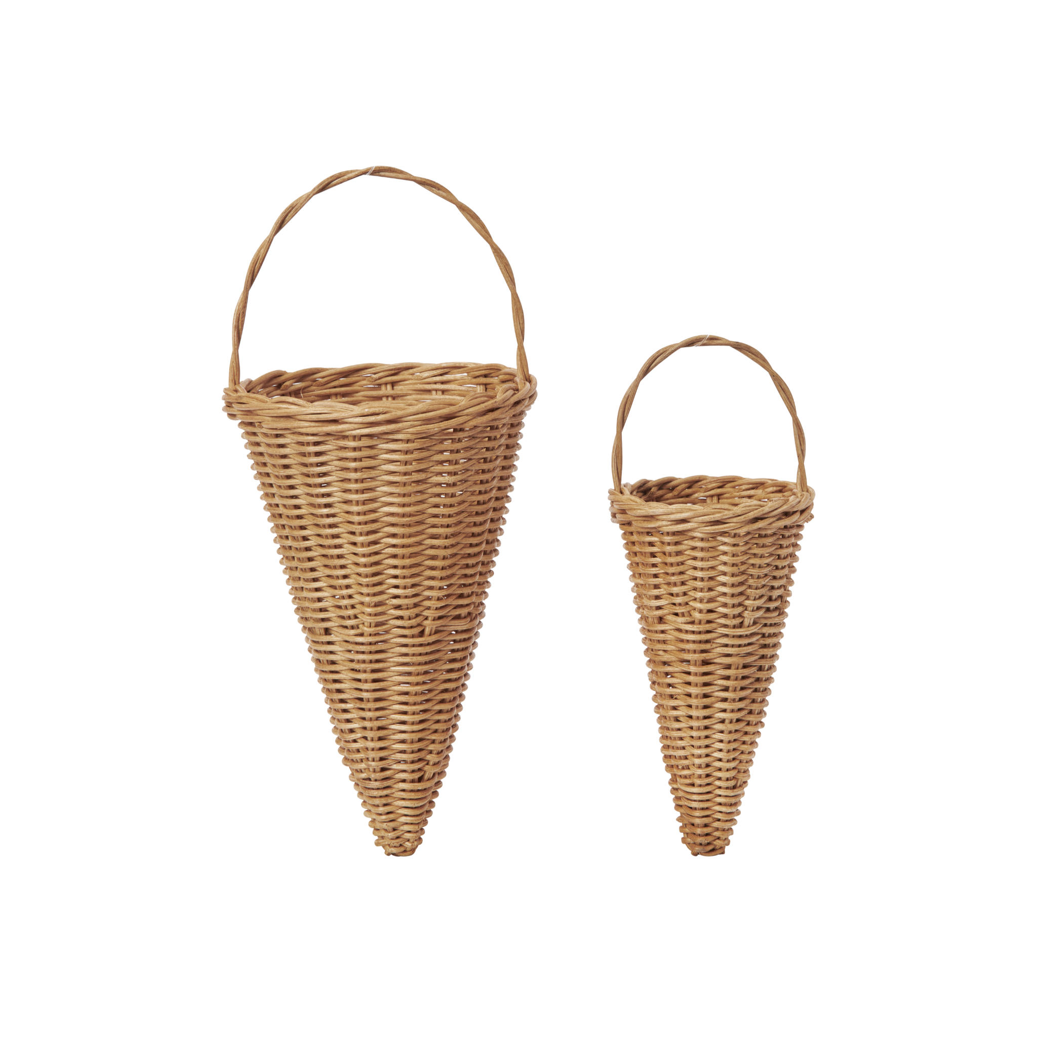 BRAIDED CONES Christmas Decoration Set woven rattan